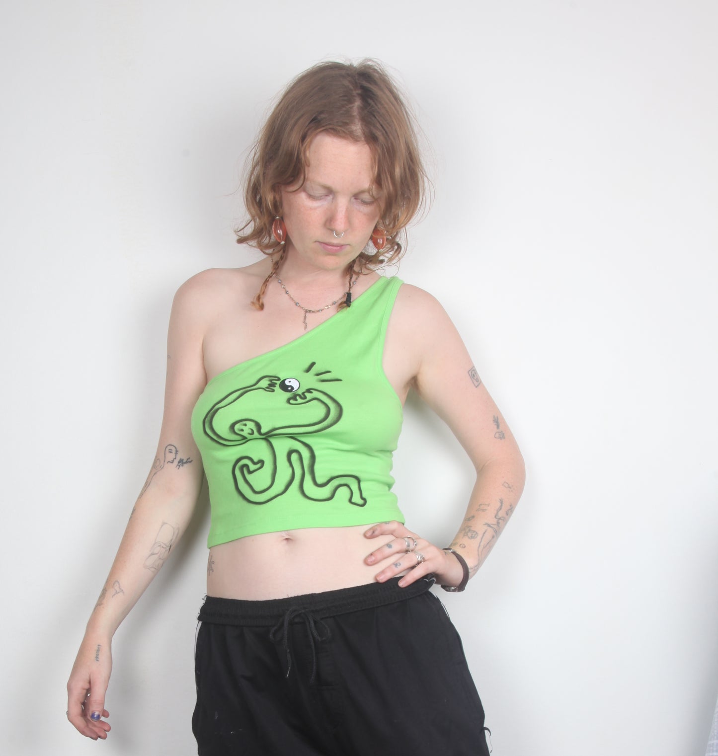 Asymmetric Bright Green Vest