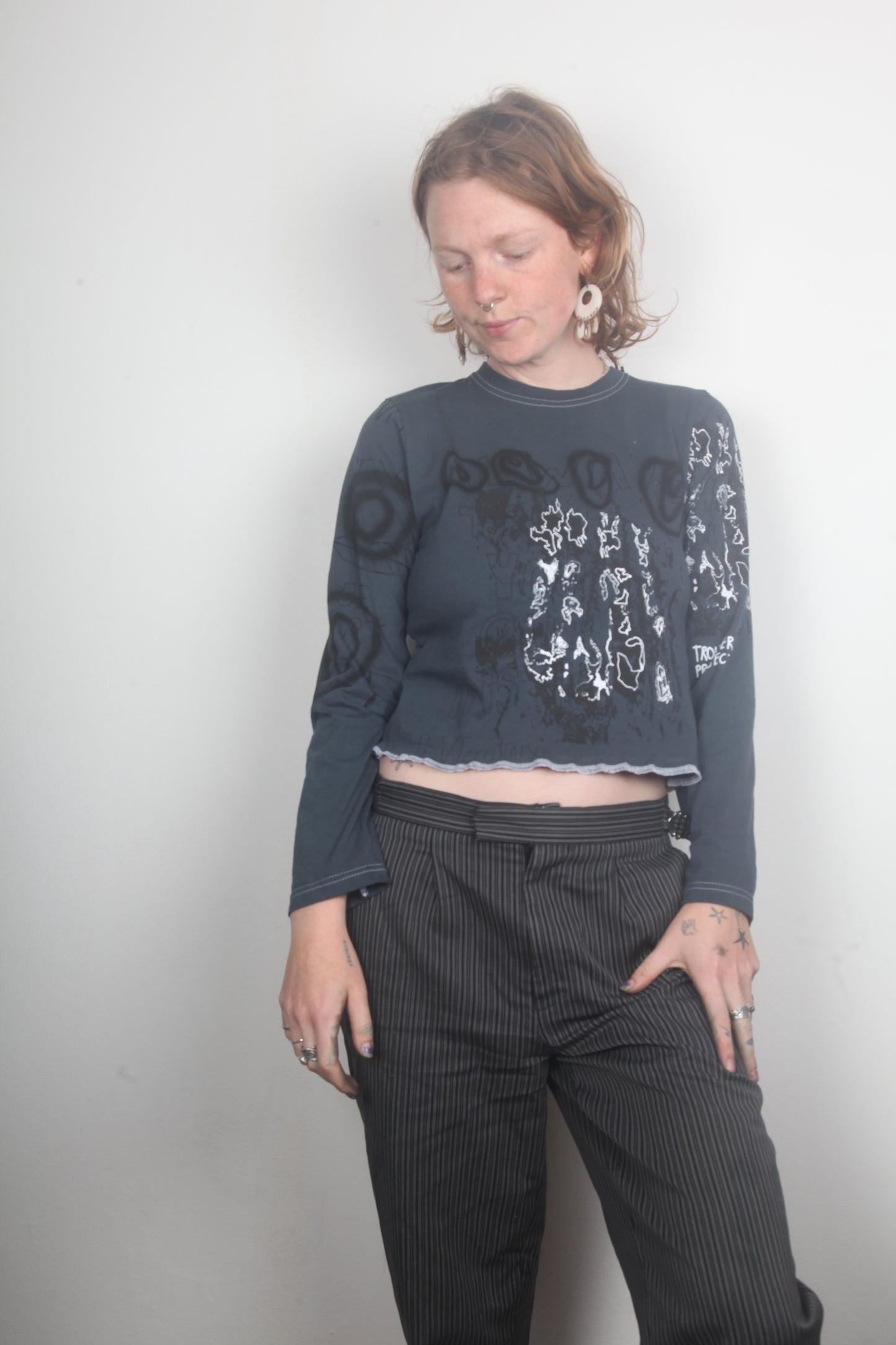 Reworked 1of1 Long Sleeve Figure Hugging Tee (S)