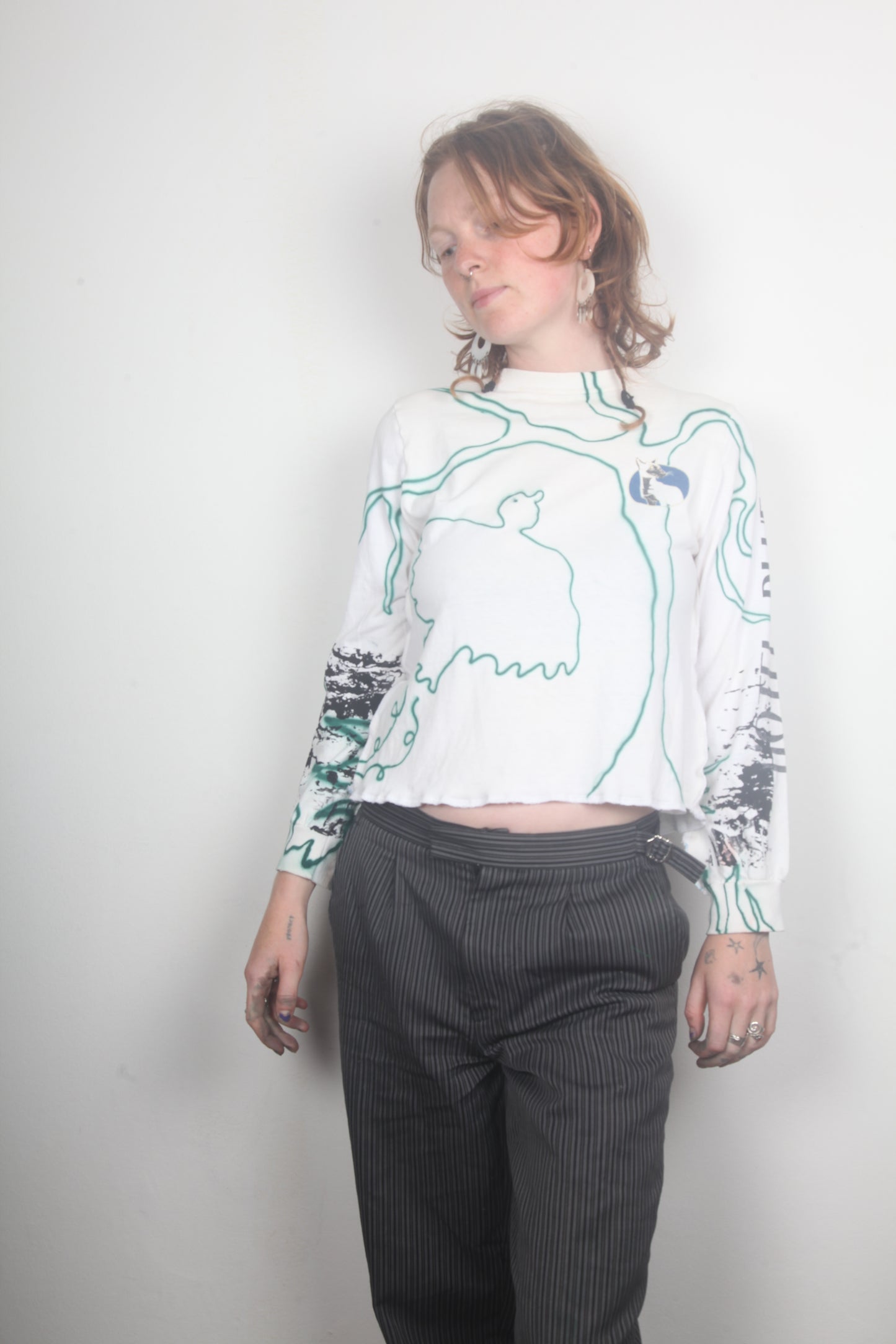 Reworked 1of1 Long Sleeve Figure Hugging Tee (M)