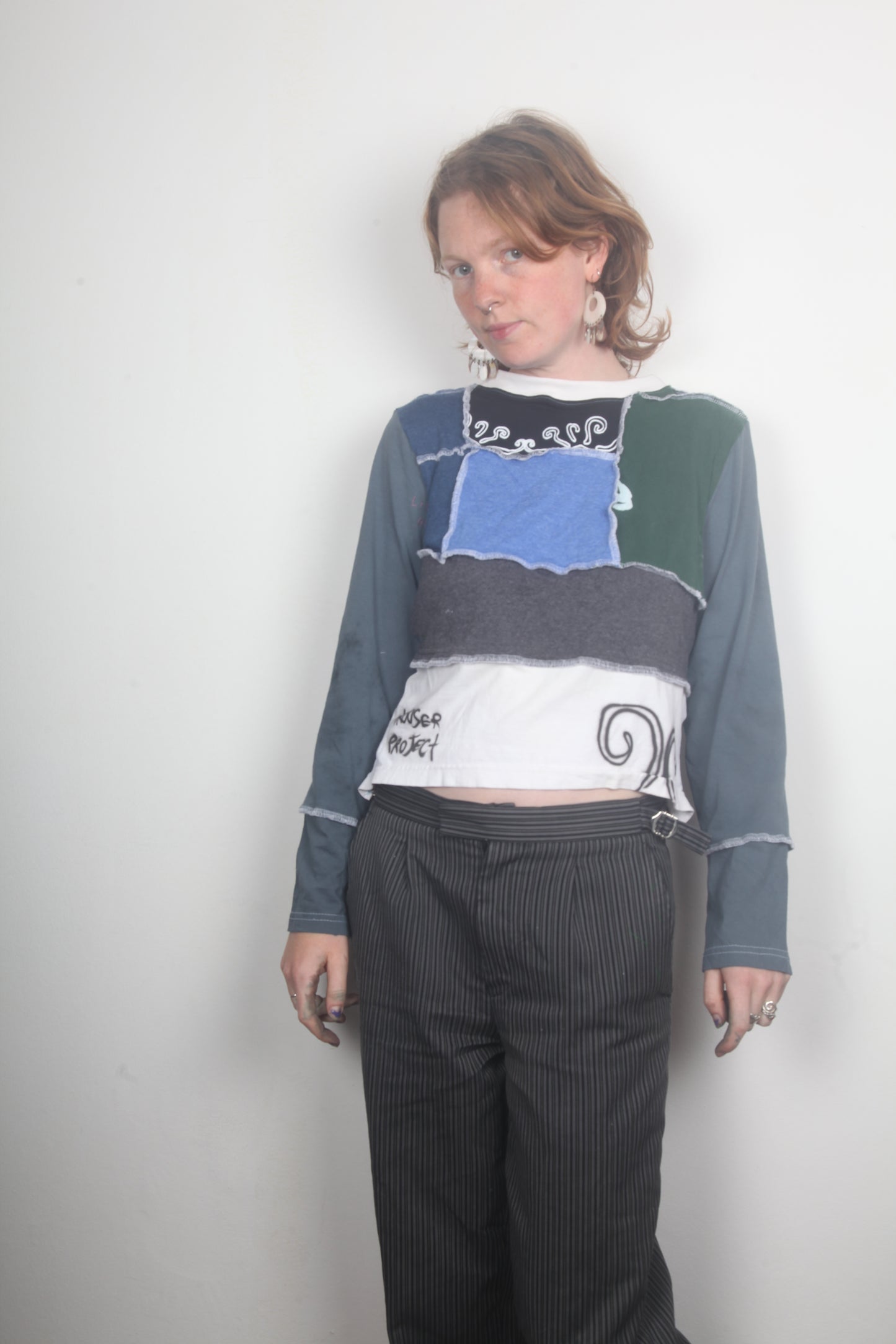 Reworked 1of1 Long Sleeve Figure Hugging Tee (M)