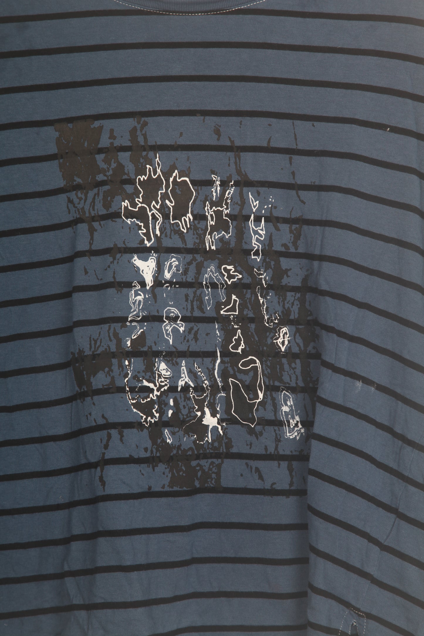 Striped Screenprint Long Sleeve T-Shirt (M)