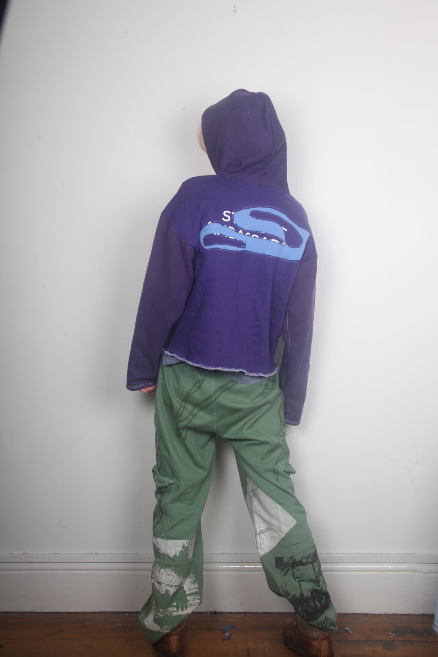 Patchwork Funky Purple Hoodie (M)