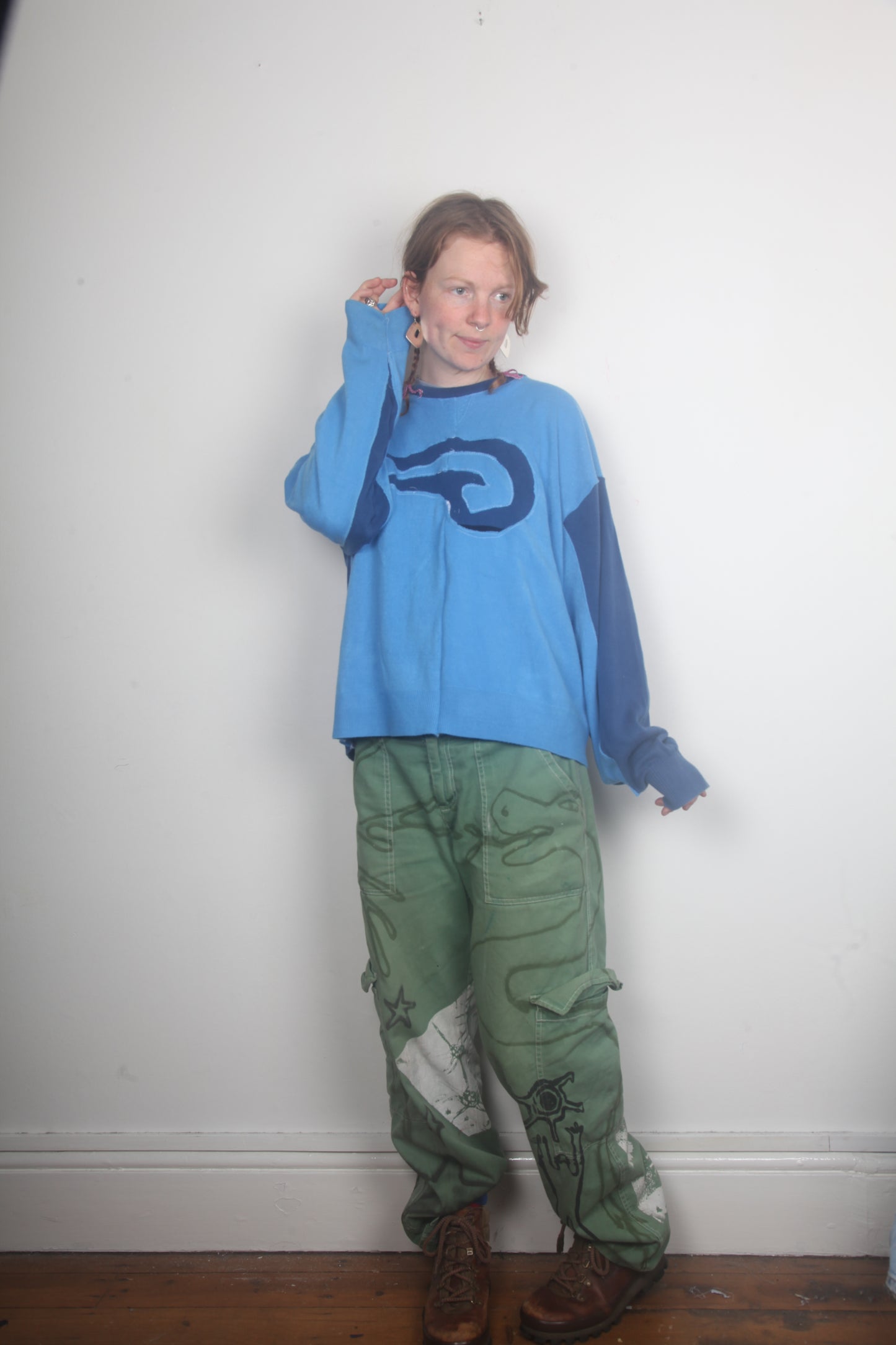 Knit Blue Funky Jumper (L)