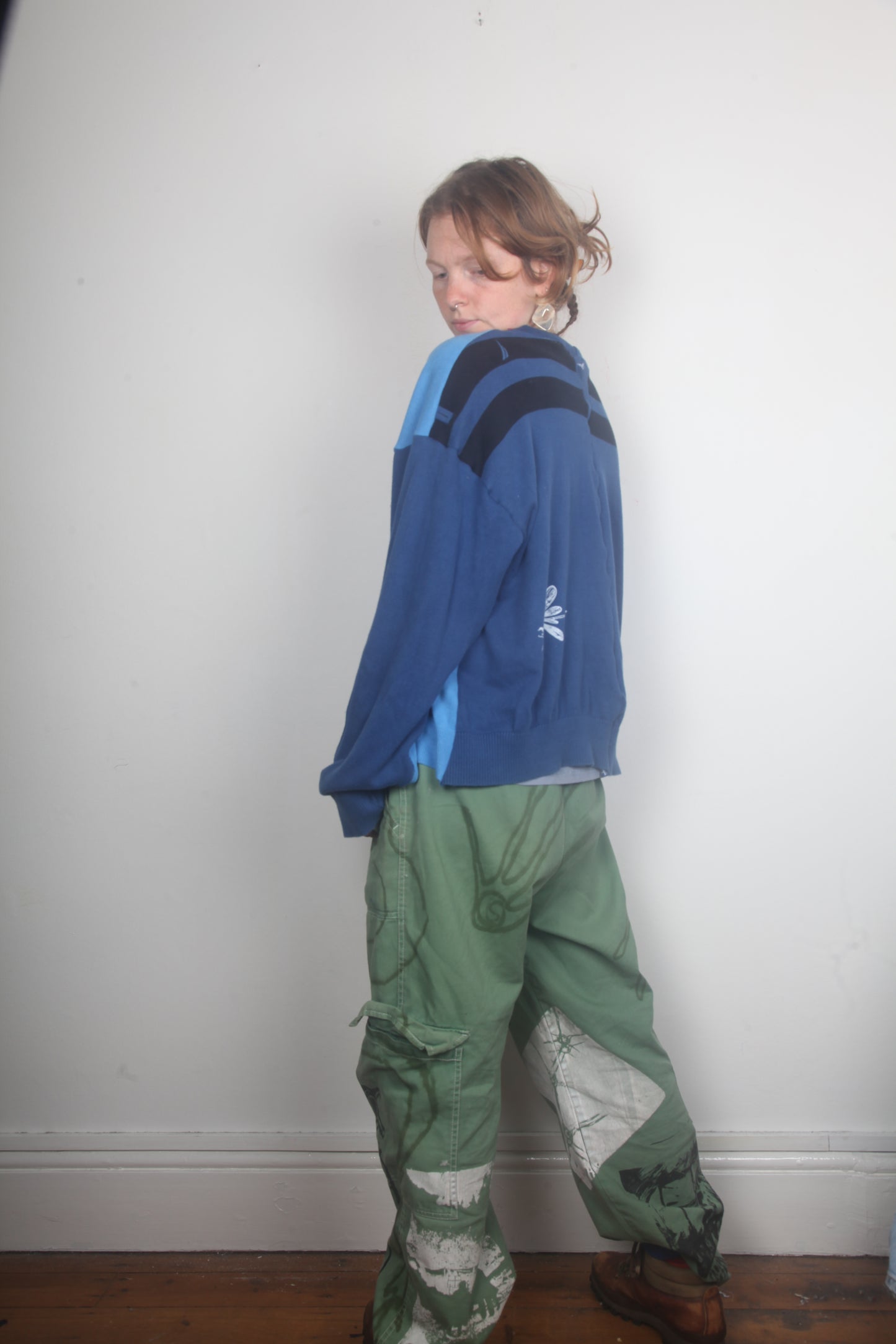 Knit Blue Funky Jumper (L)