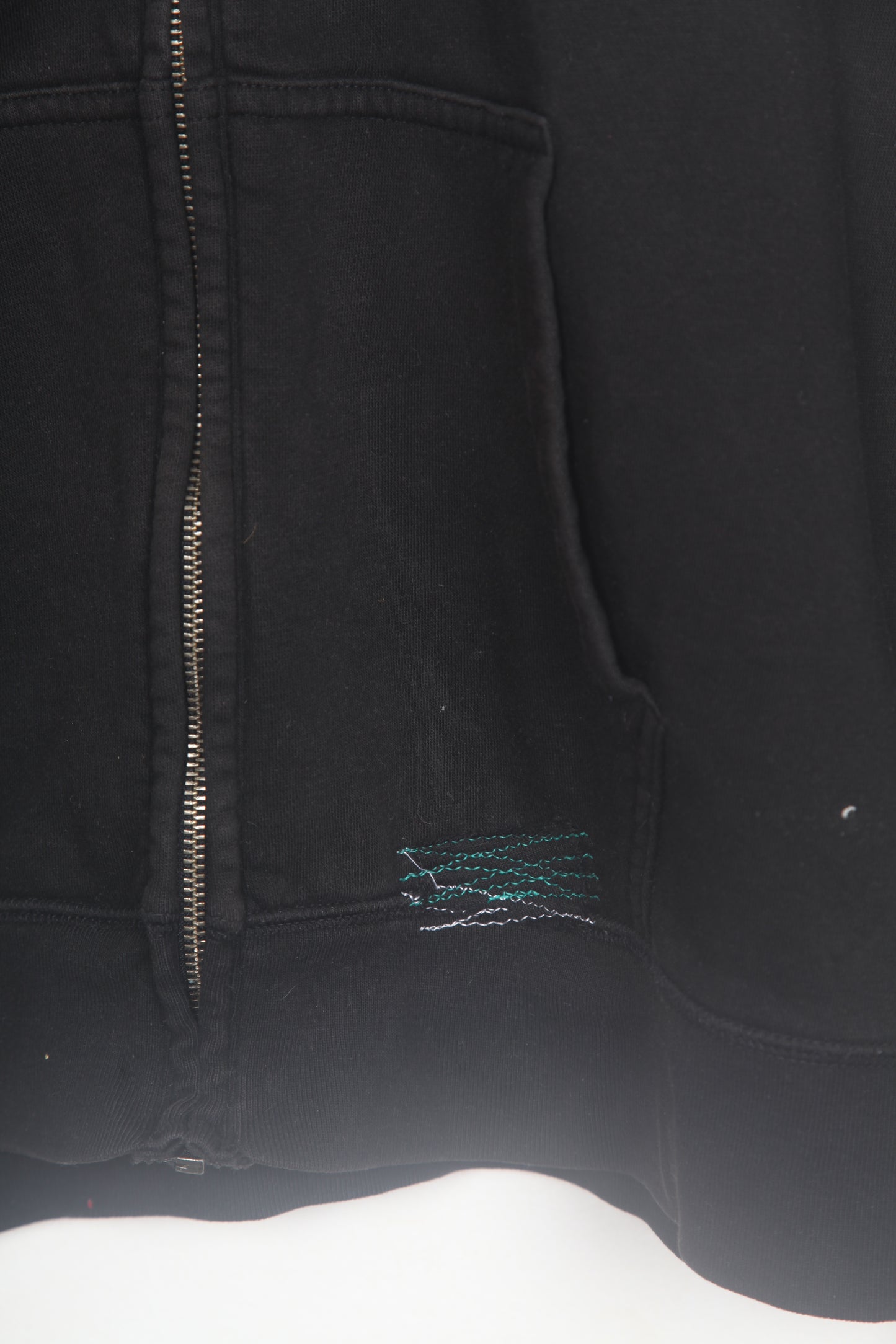 Reworked Pre Loved Black Zip Up Hoodie (L)