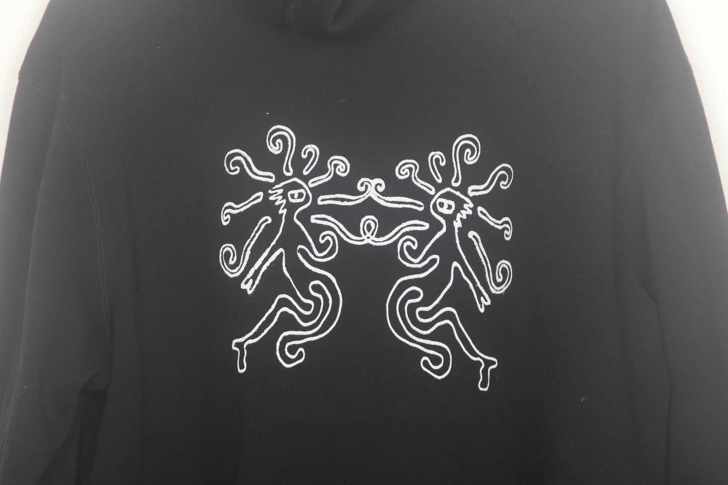 Reworked Pre Loved Black Zip Up Hoodie (L)