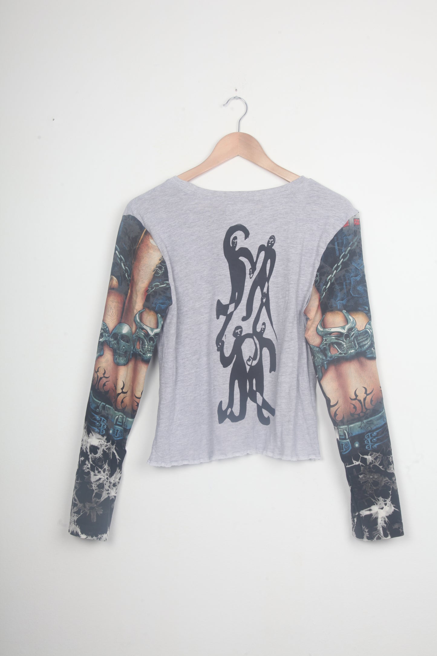 Cut & Sew Long Sleeve Top Graphic Prints (UK12)