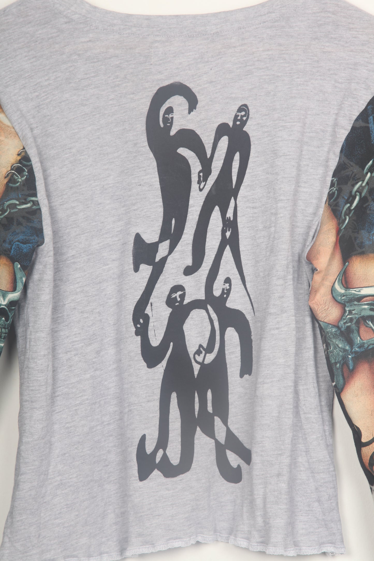 Cut & Sew Long Sleeve Top Graphic Prints (UK12)