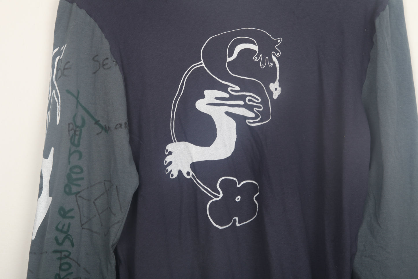 Cut & Sew Long Sleeve Top Graphic Prints (UK14)