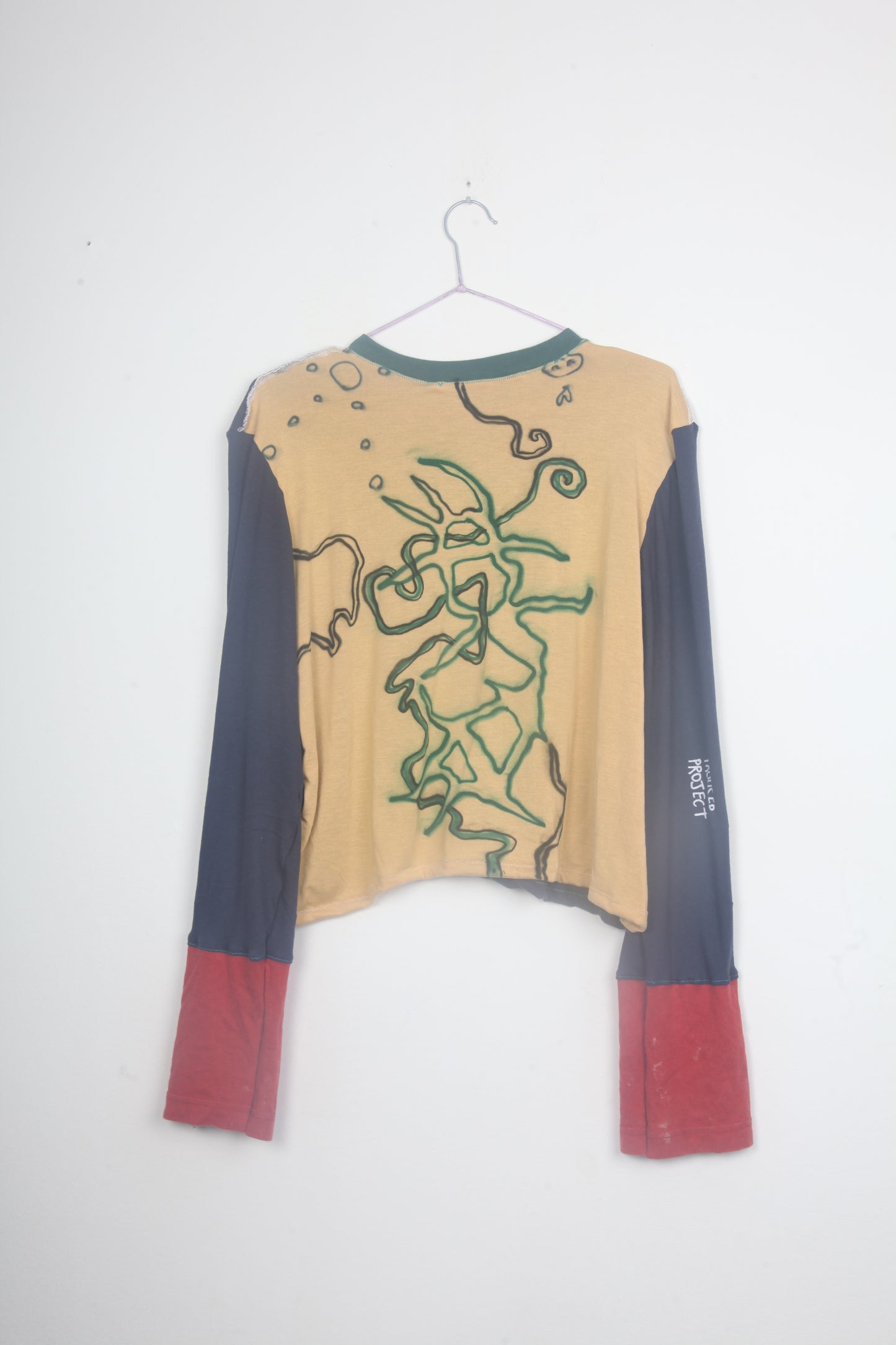 Cut & Sew Long Sleeve Top Graphic Prints (UK16)