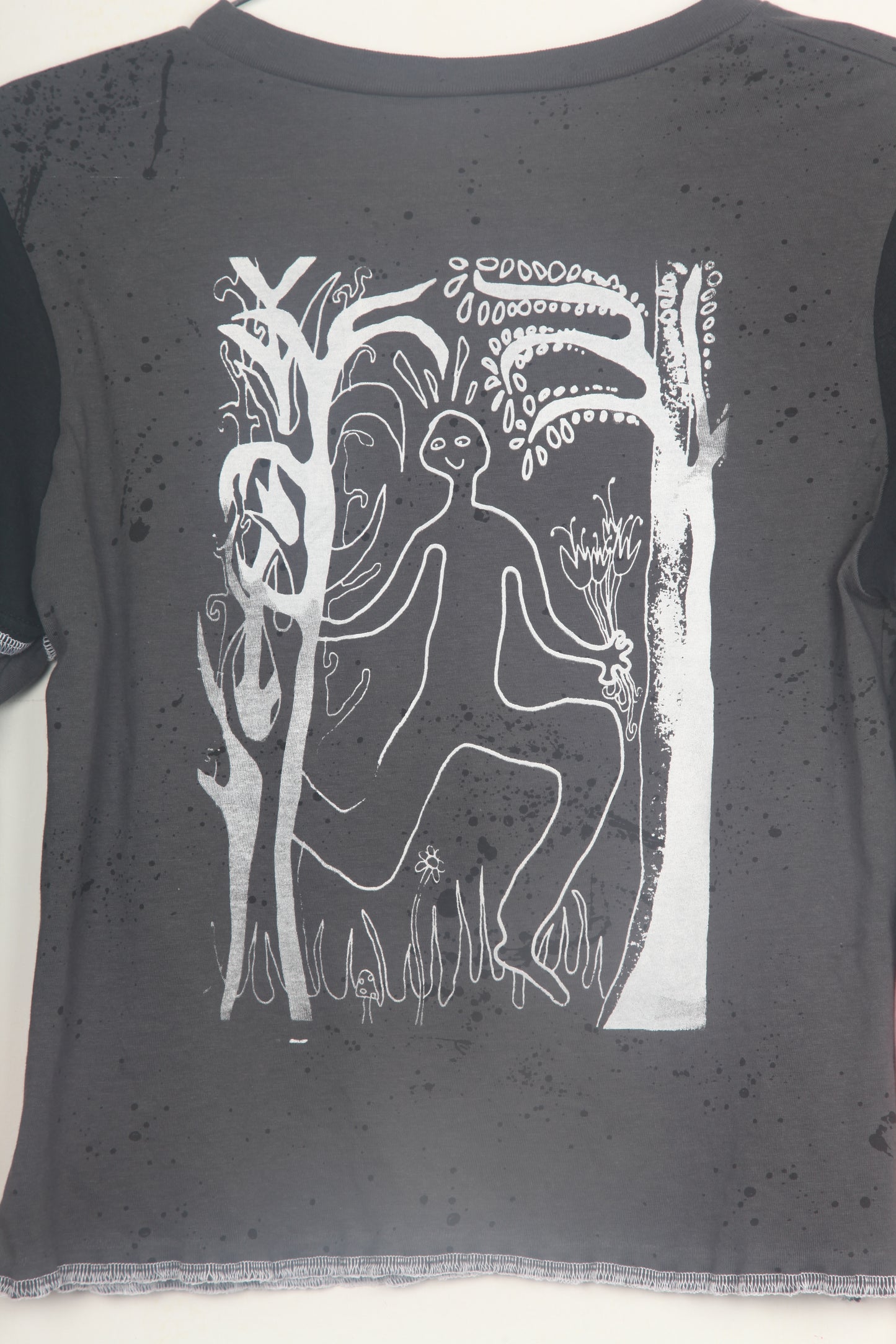 Cut & Sew Long Sleeve Top Graphic Prints (UK8)