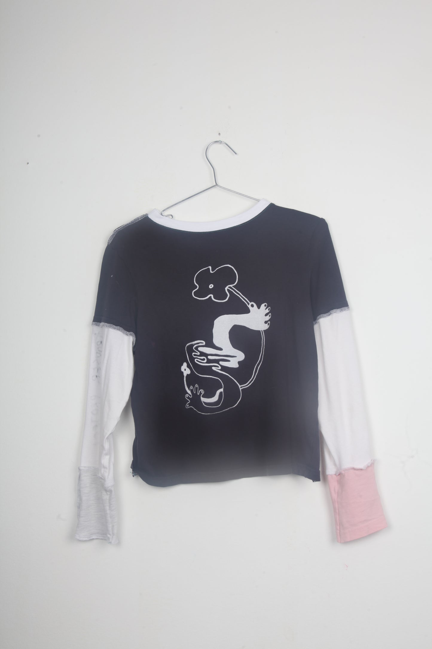 Cut & Sew Long Sleeve Top Graphic Prints (UK10)