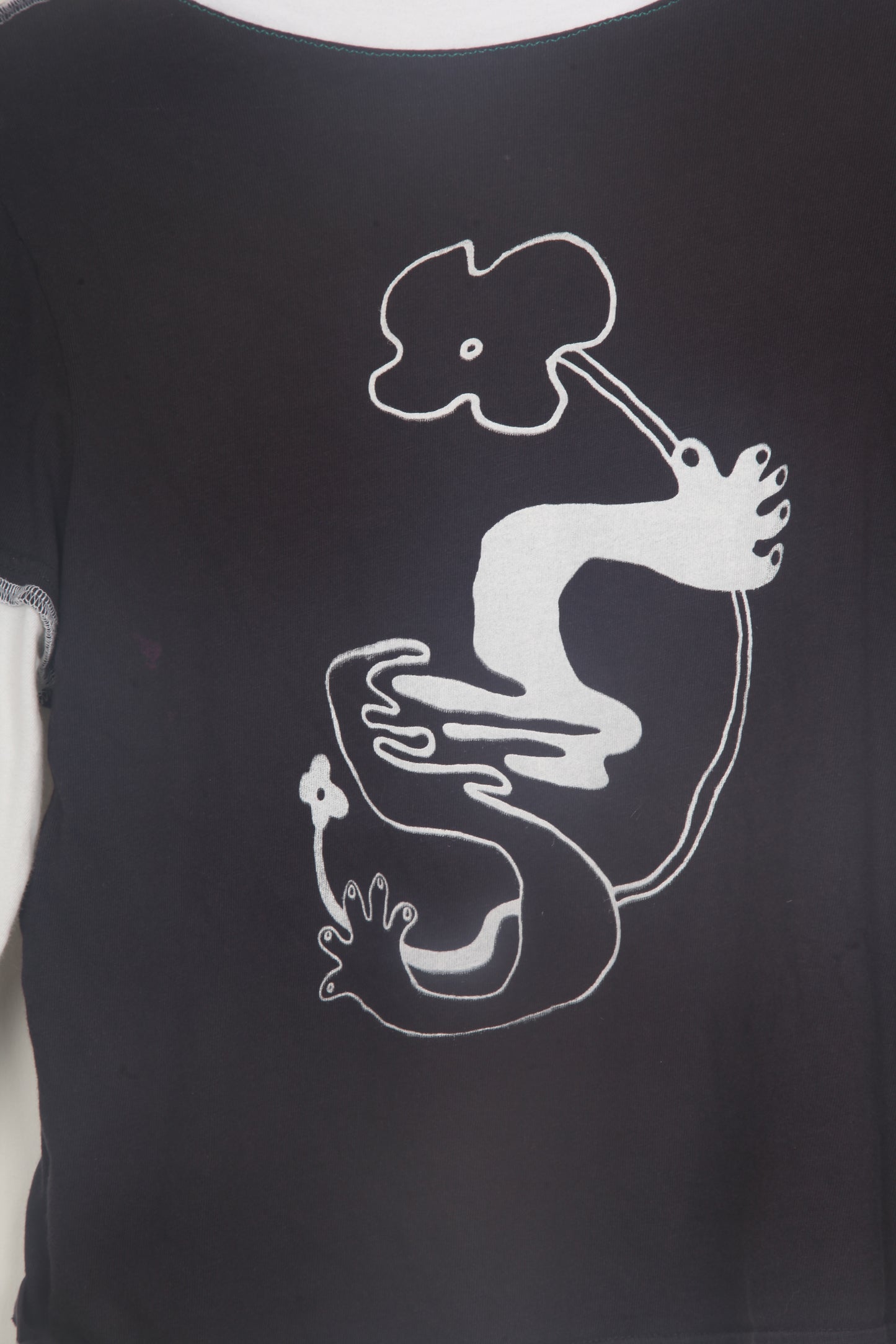 Cut & Sew Long Sleeve Top Graphic Prints (UK10)