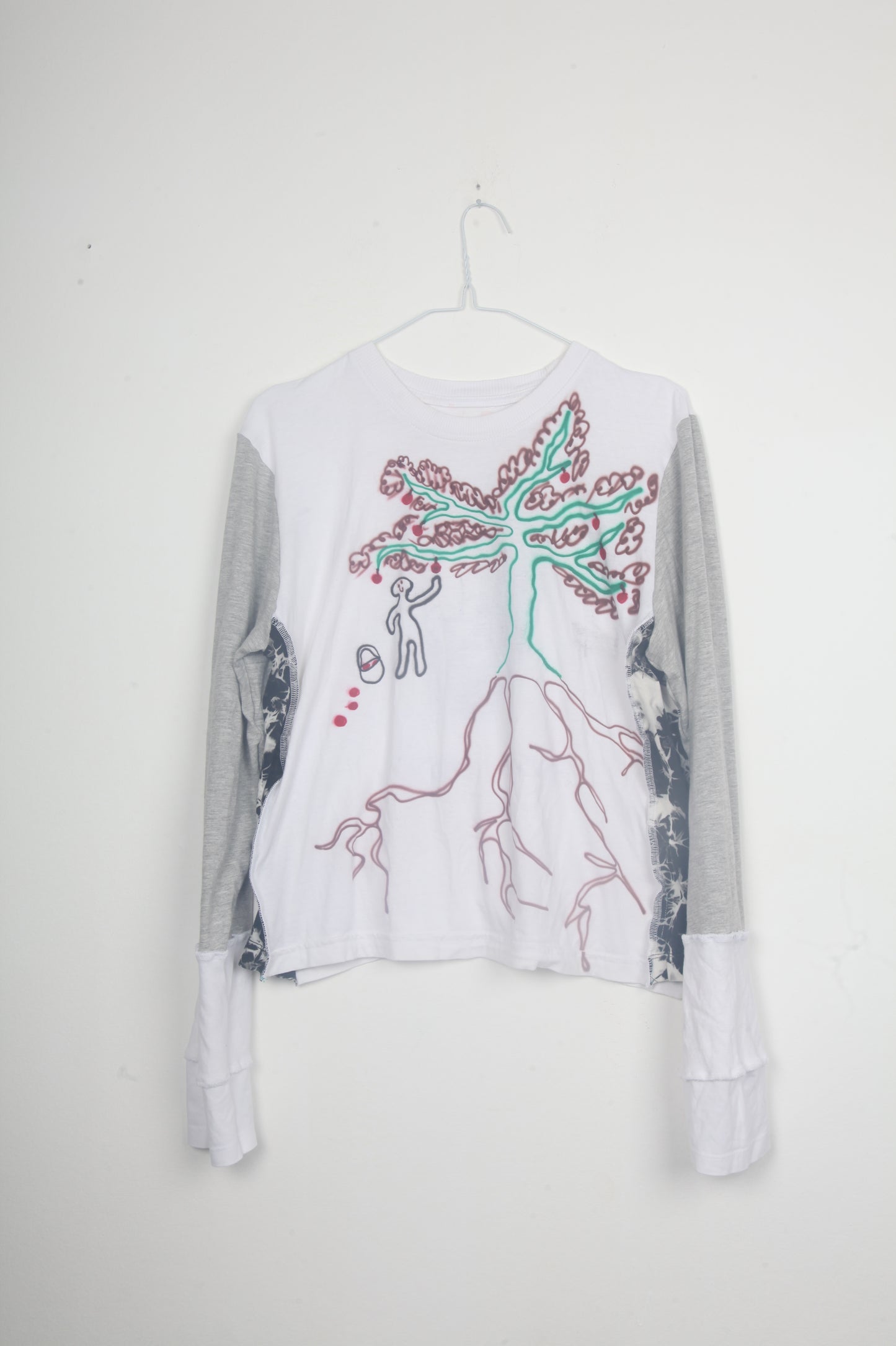 Cut & Sew Long Sleeve Top Graphic Prints (UK14)