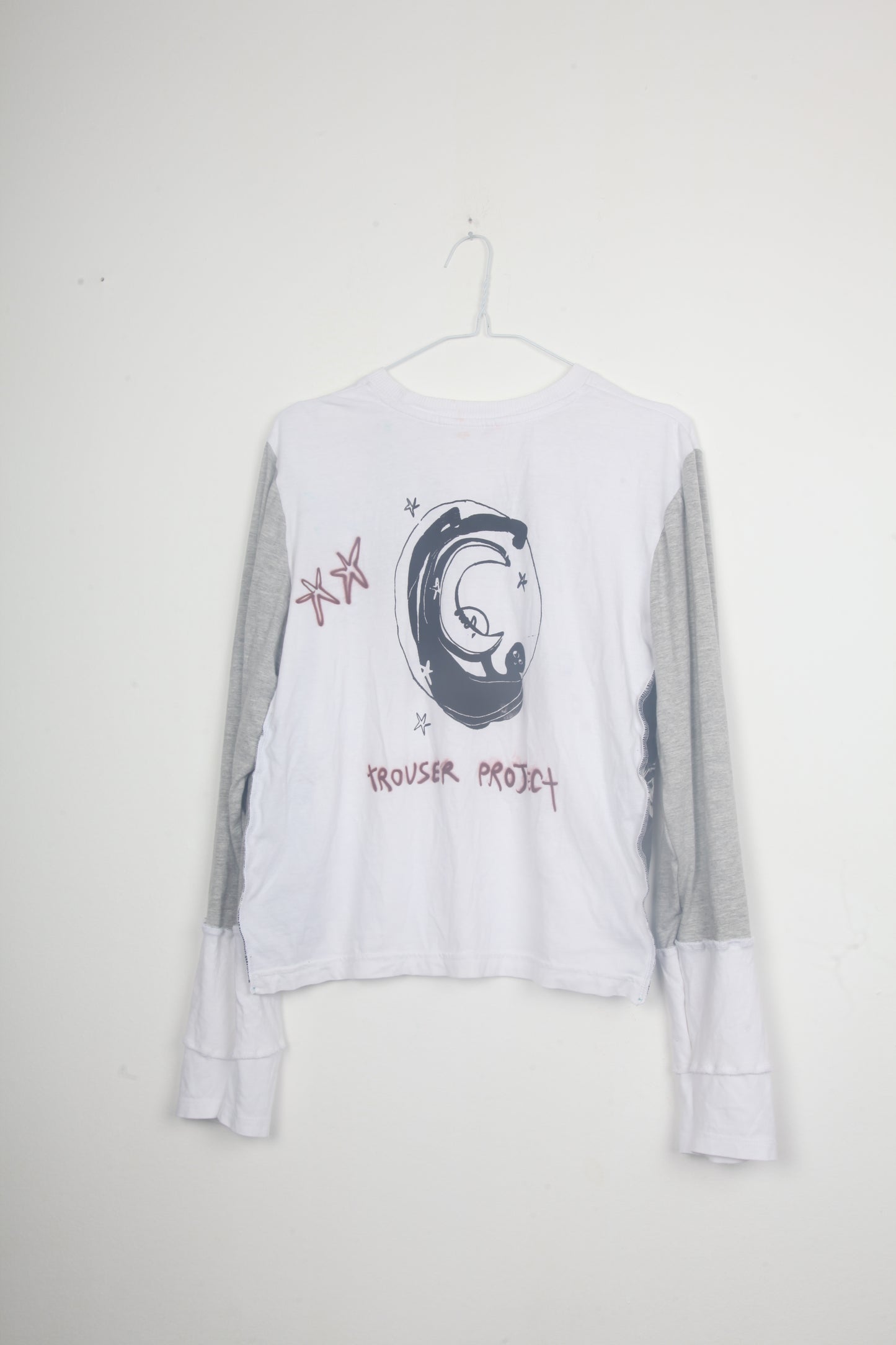 Cut & Sew Long Sleeve Top Graphic Prints (UK14)