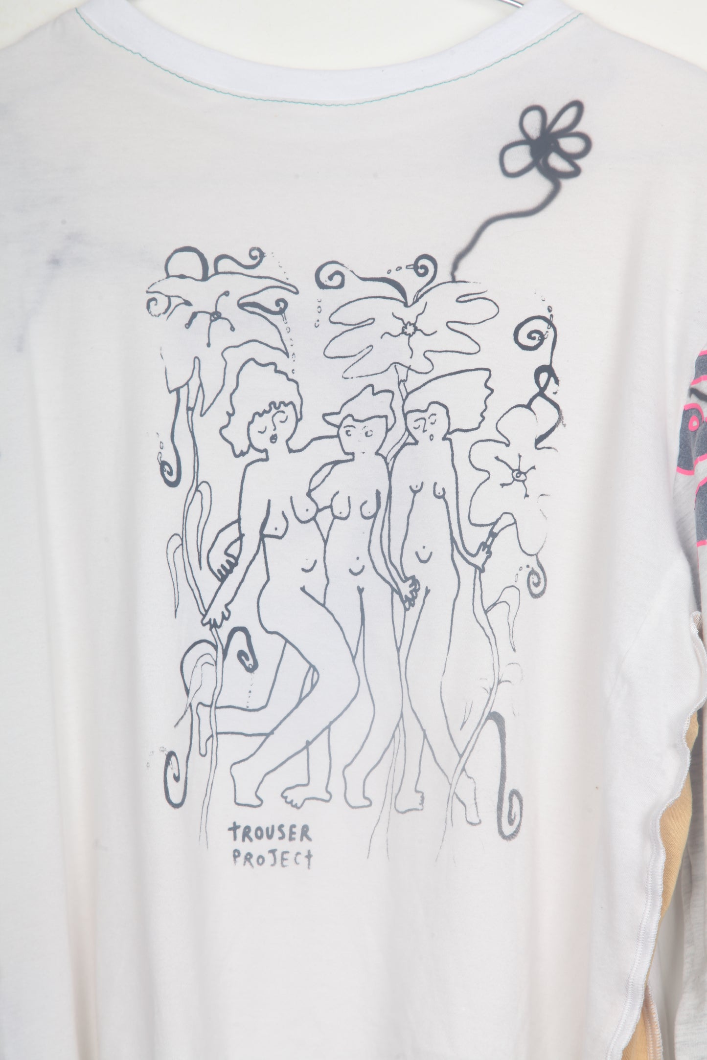 Cut & Sew Long Sleeve Top Graphic Prints (UK16)