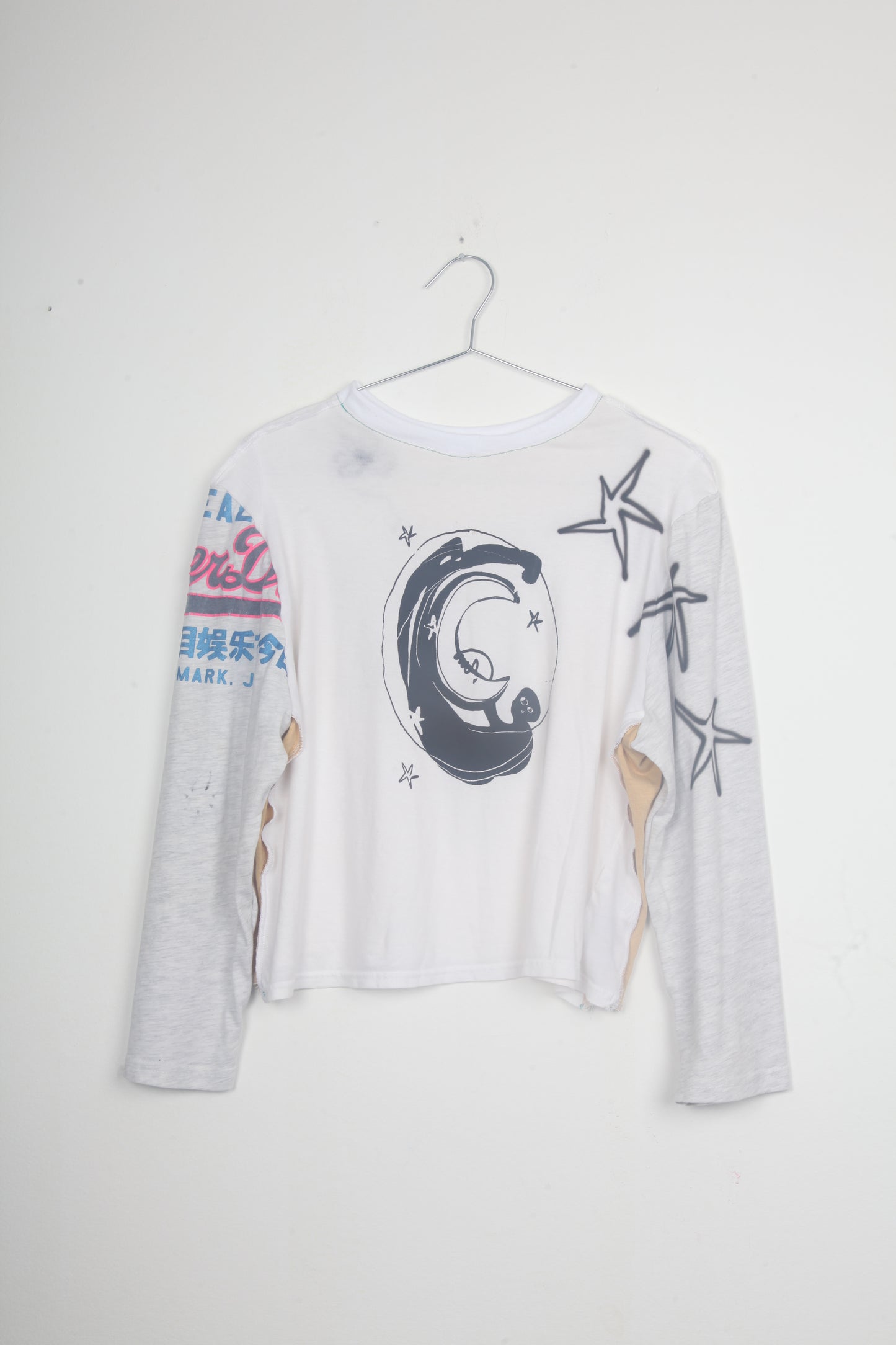 Cut & Sew Long Sleeve Top Graphic Prints (UK16)