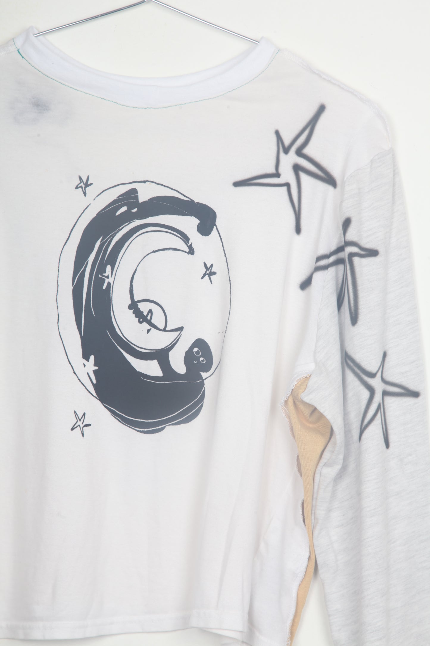 Cut & Sew Long Sleeve Top Graphic Prints (UK16)