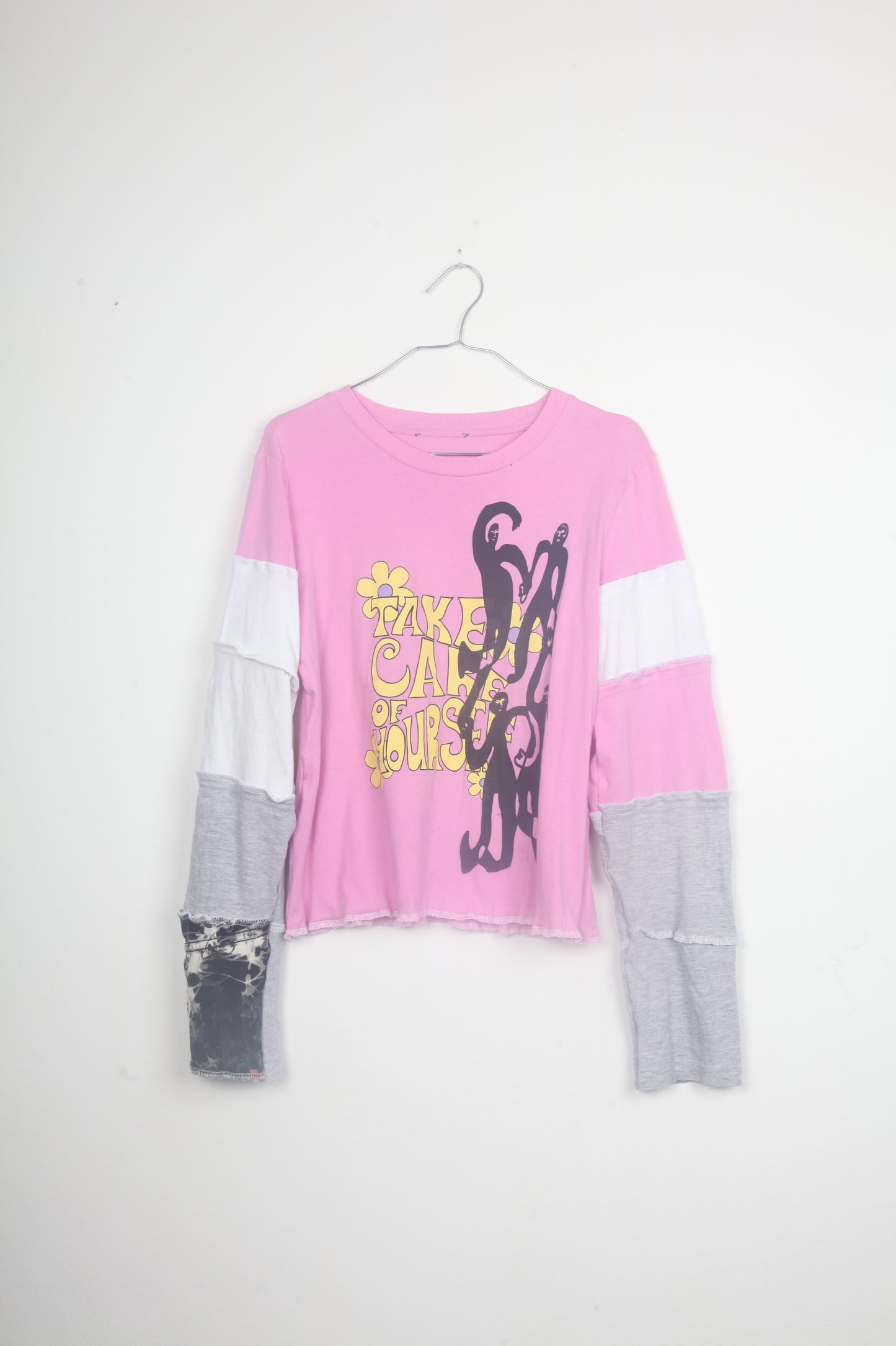 Cut & Sew Long Sleeve Top Graphic Prints (UK14)