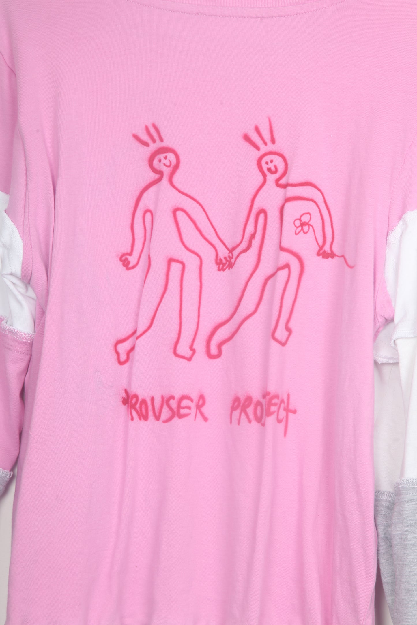 Cut & Sew Long Sleeve Top Graphic Prints (UK14)