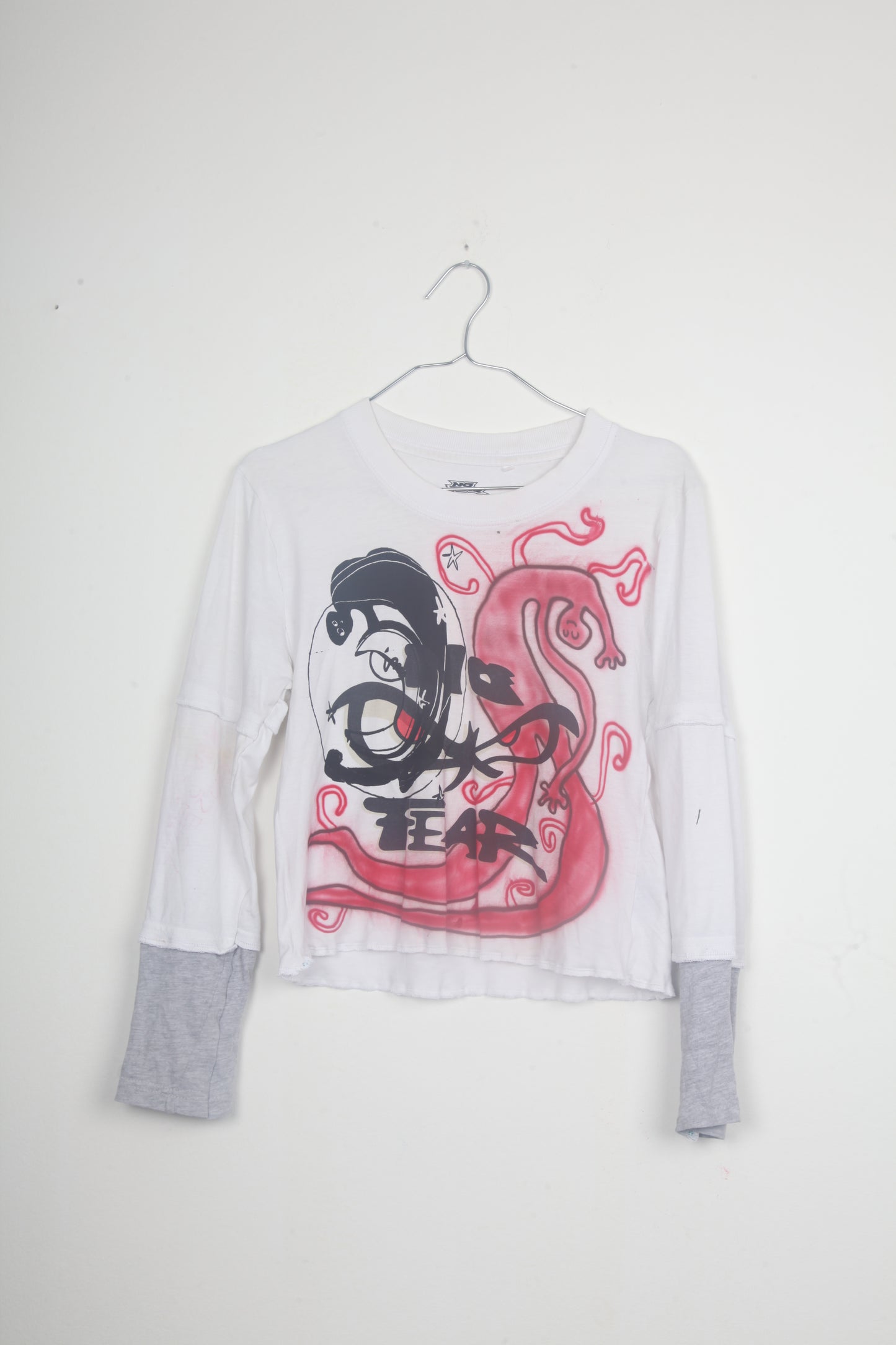 Cut & Sew Long Sleeve Top Graphic Prints (UK8)