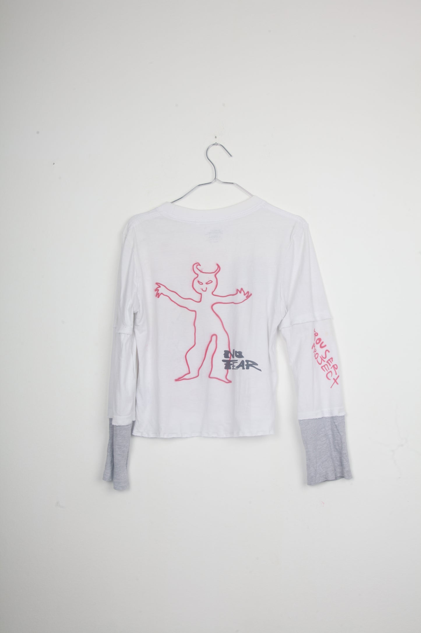 Cut & Sew Long Sleeve Top Graphic Prints (UK8)