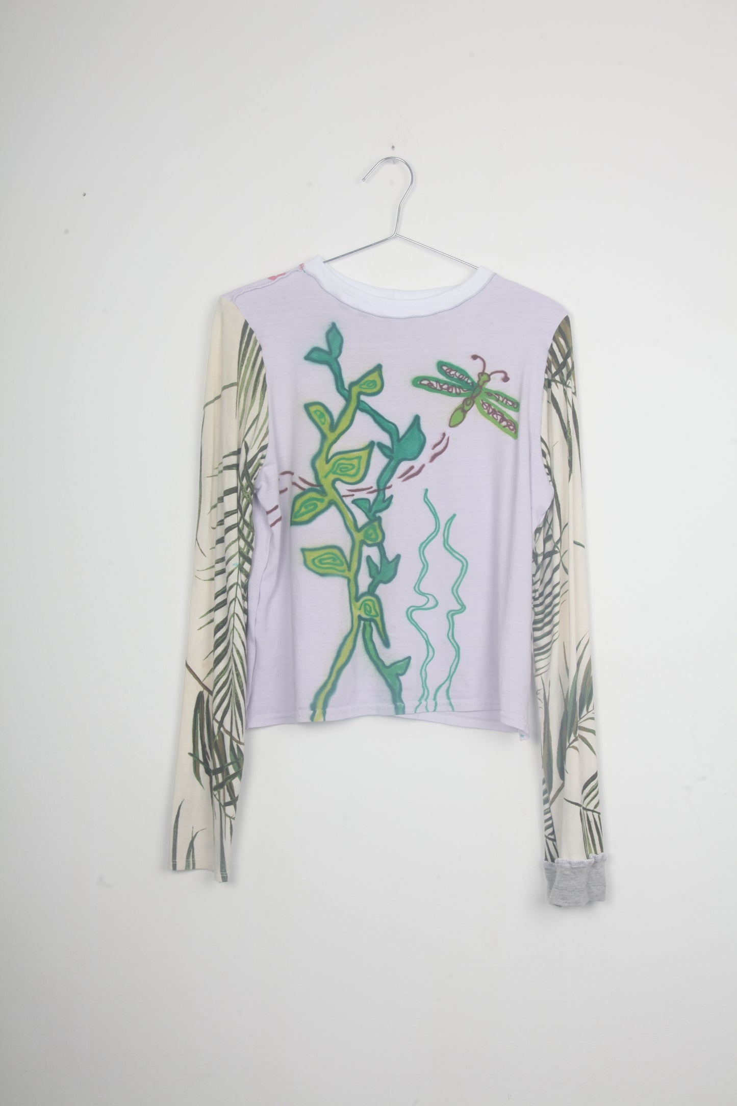 Cut & Sew Long Sleeve Top Graphic Prints (UK12)