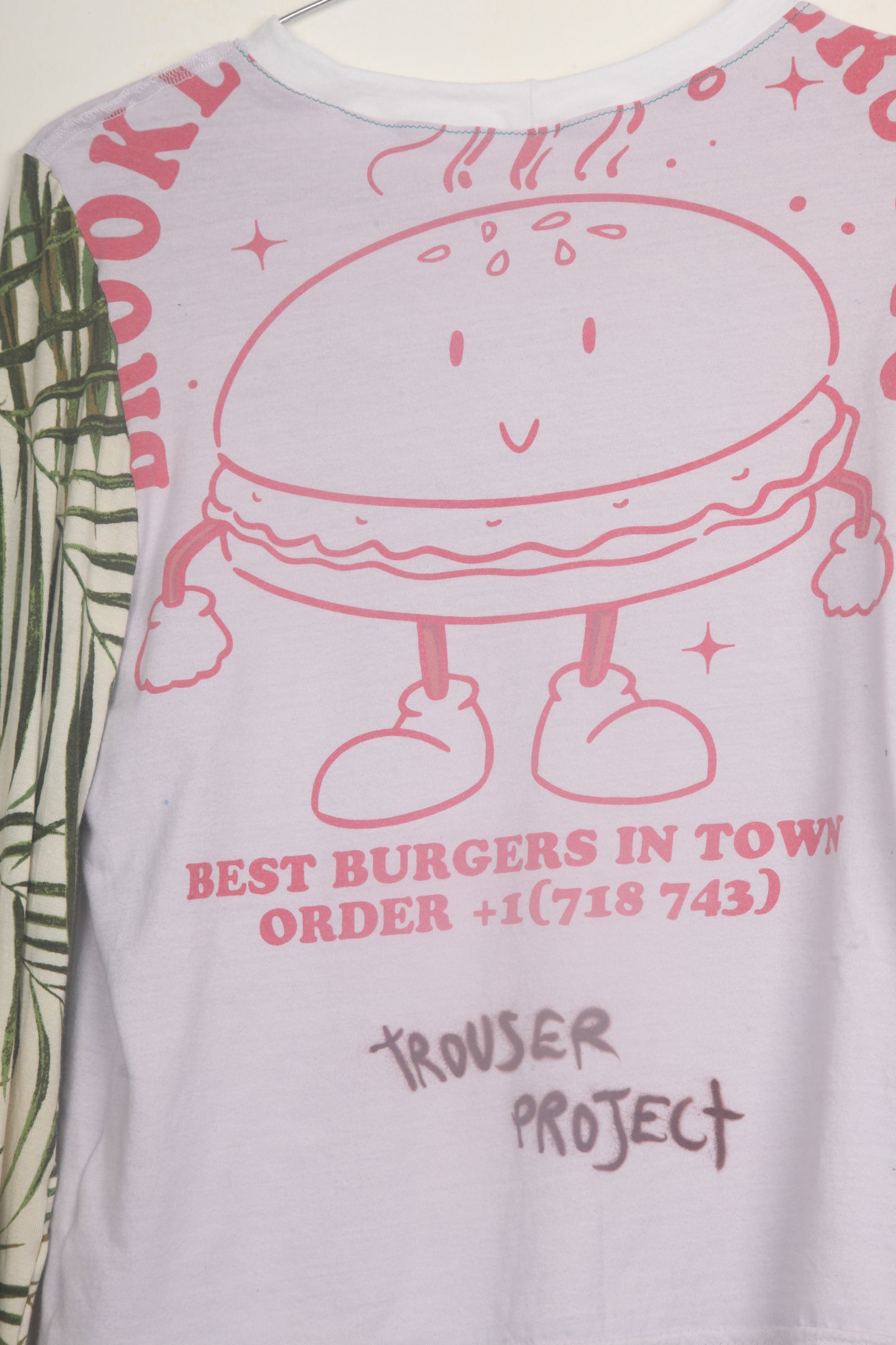 Cut & Sew Long Sleeve Top Graphic Prints (UK12)