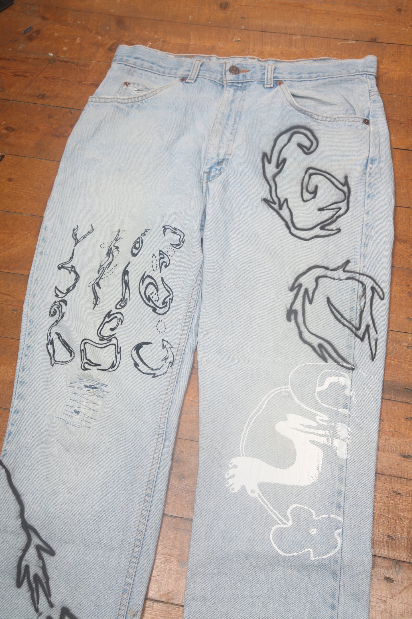 Hand Printed Levi's Jeans (W34)