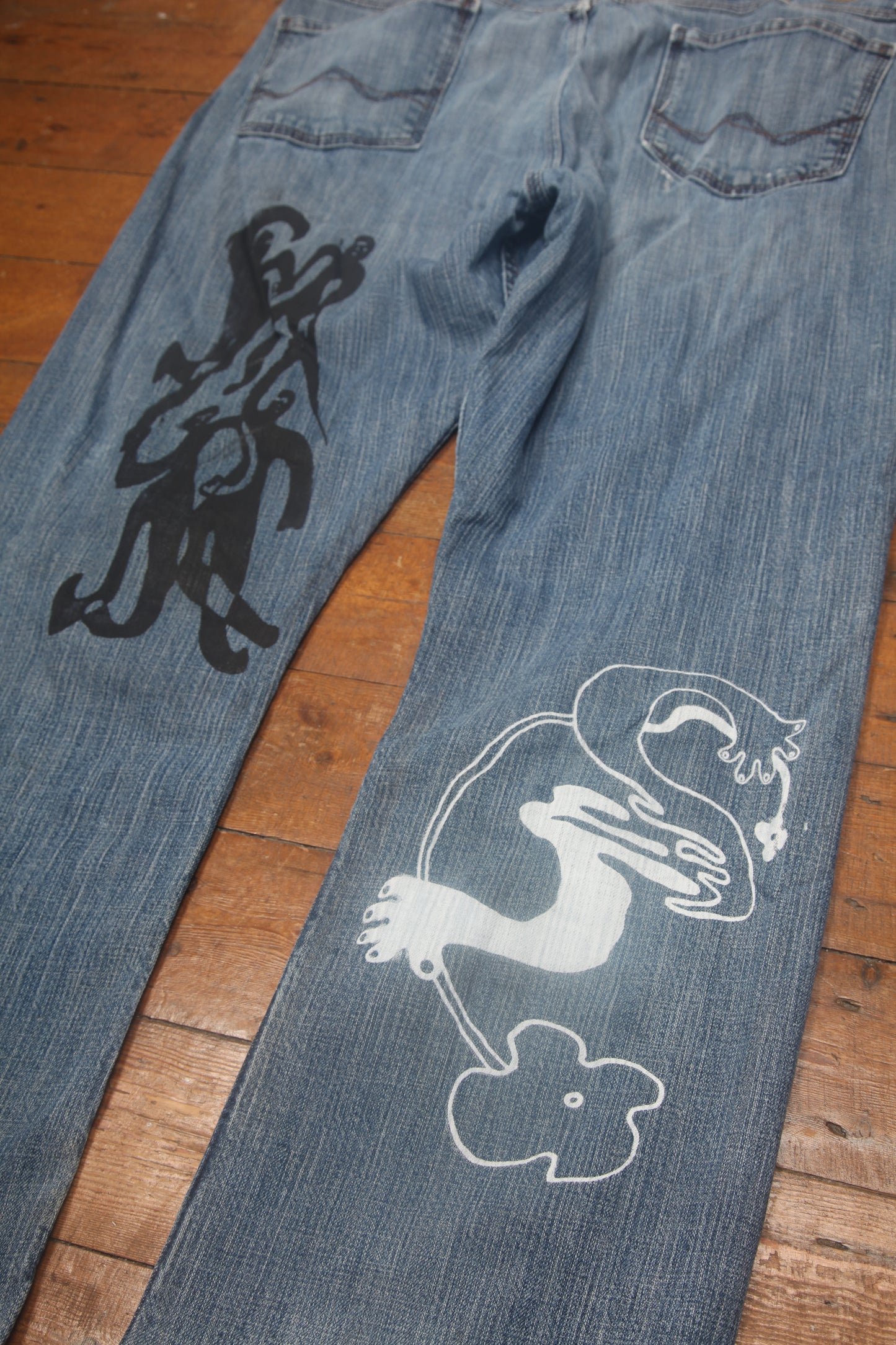 Vintage Hand Printed Wrangler Jeans (W40)
