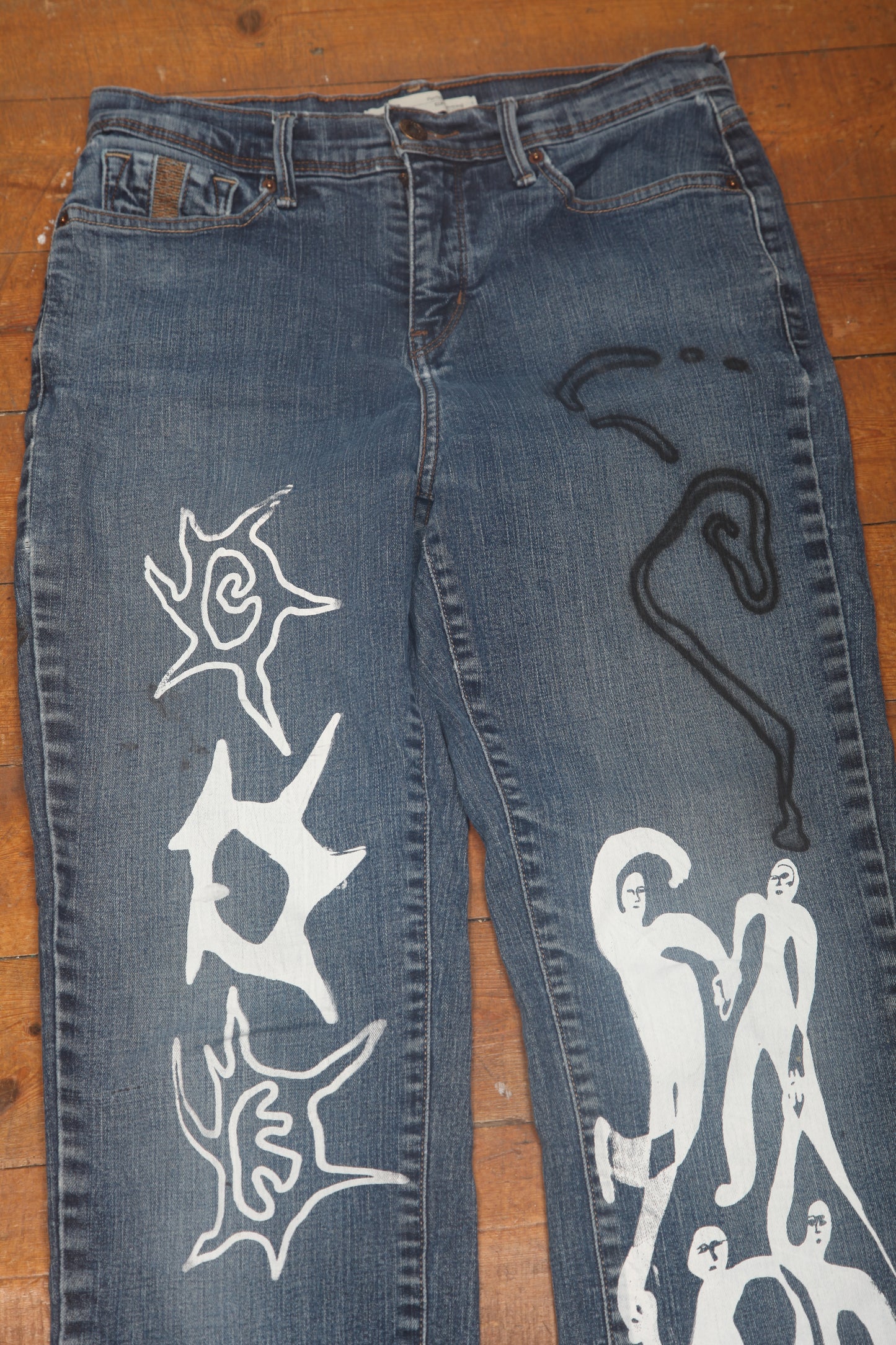 Vintage Hand Printed Levi's Jeans (W28)