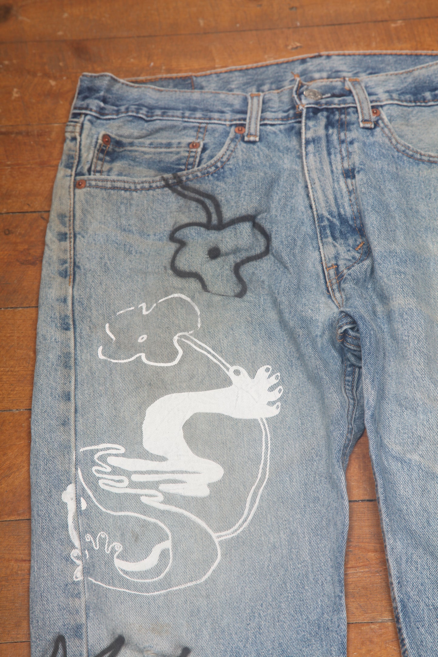 Vintage Hand Printed Levi's Jeans (W36)