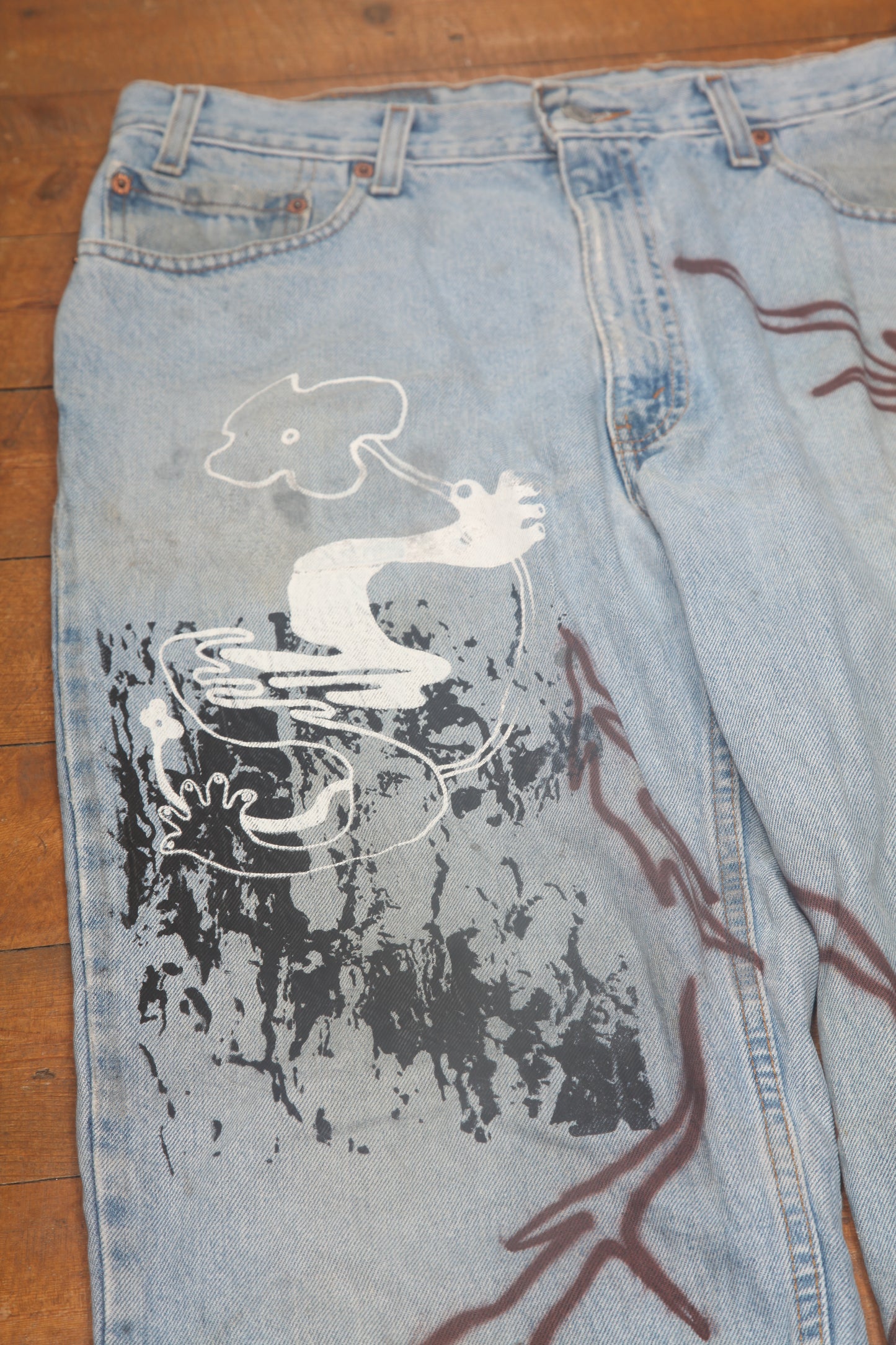 Vintage Hand Printed Levi's Jeans (W36)