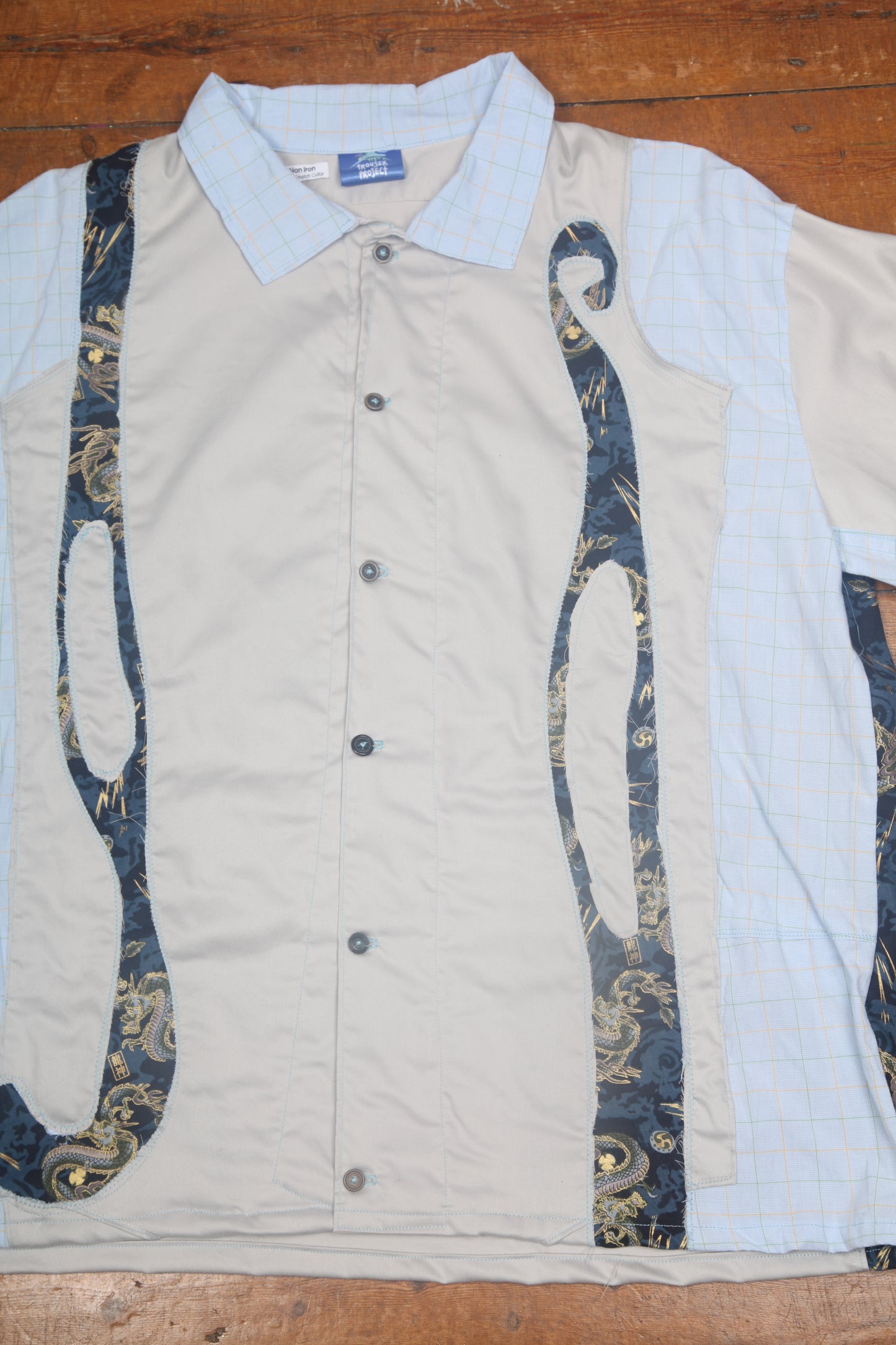 Long Sleeve Patchwork Dragon Shirt (M)