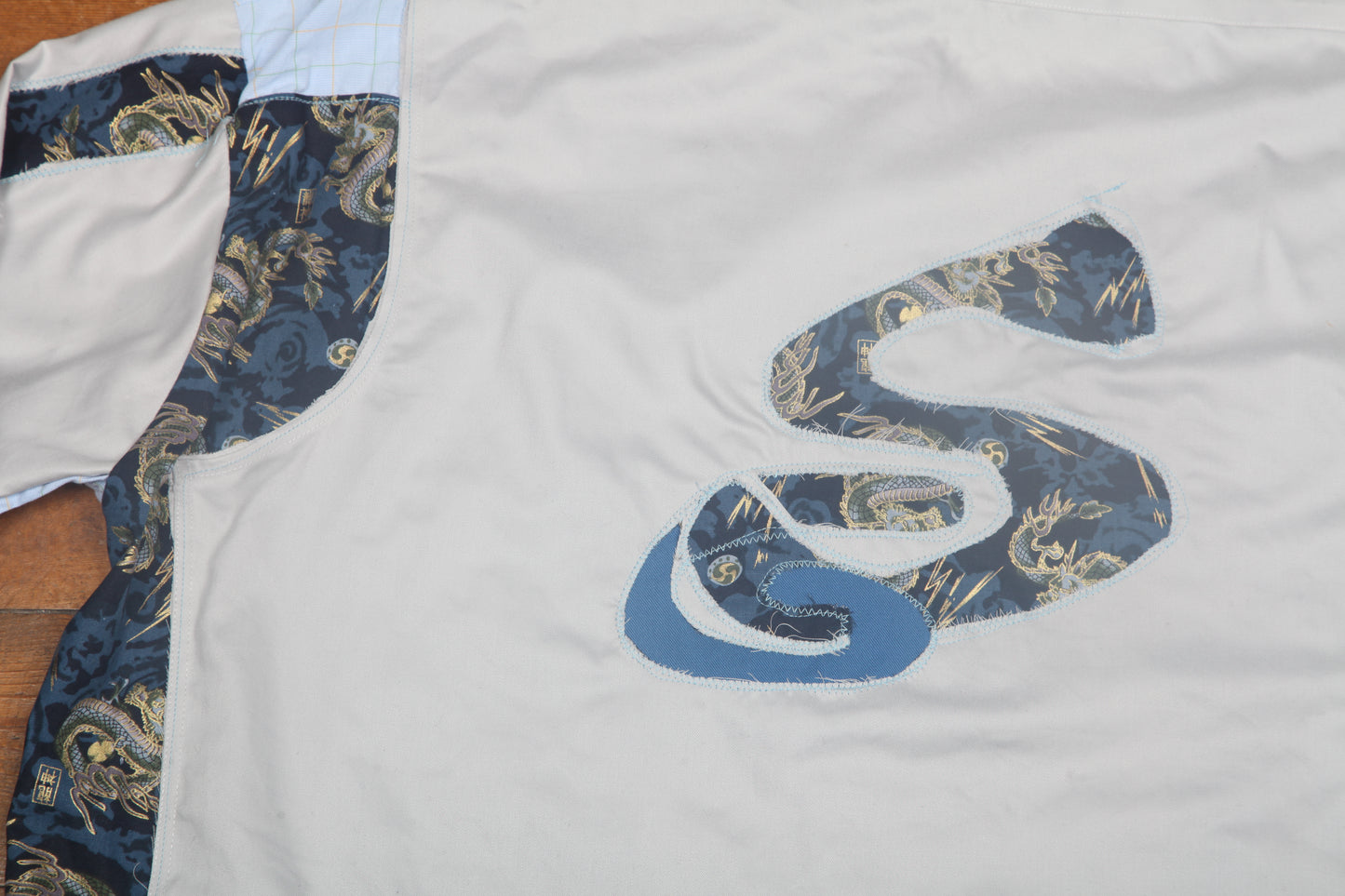 Long Sleeve Patchwork Dragon Shirt (M)