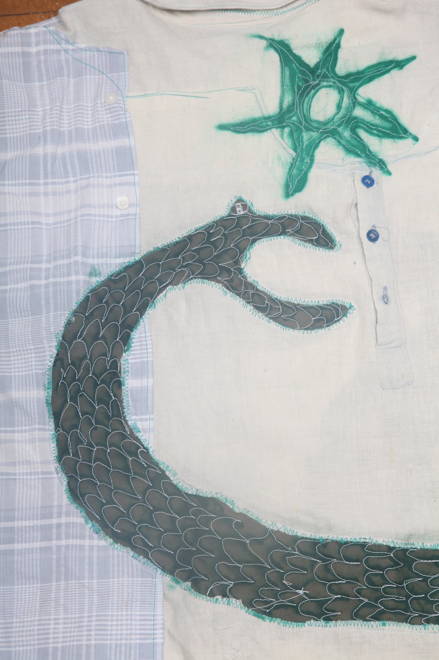Long Sleeve Patchwork Snake Shirt (L)