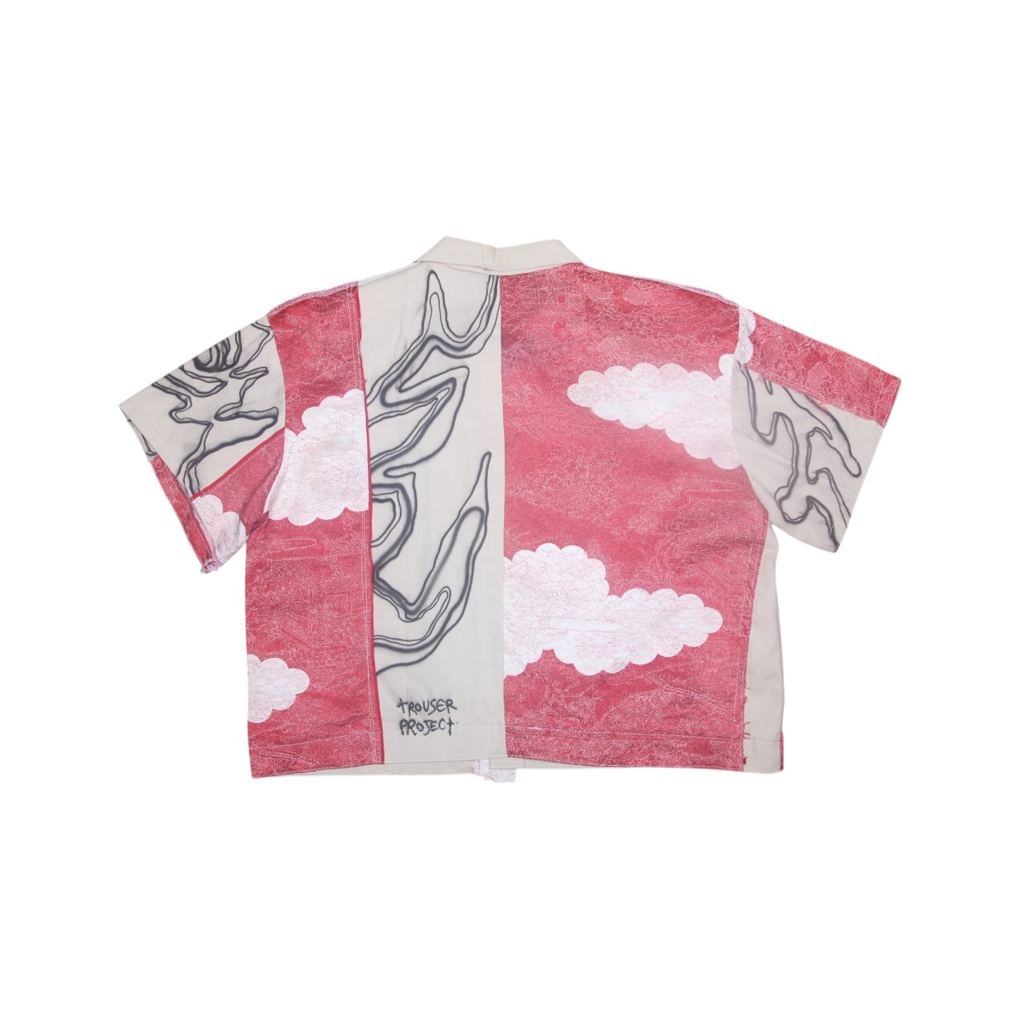 Short Sleeve Patchwork Kimono Shirt (M)