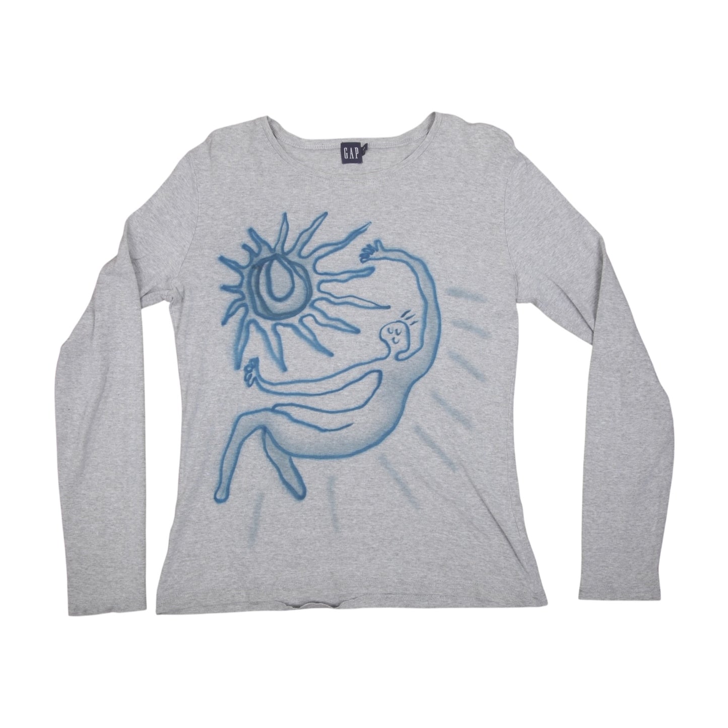 Screenprint Grey Long Sleeve T-Shirt (M)