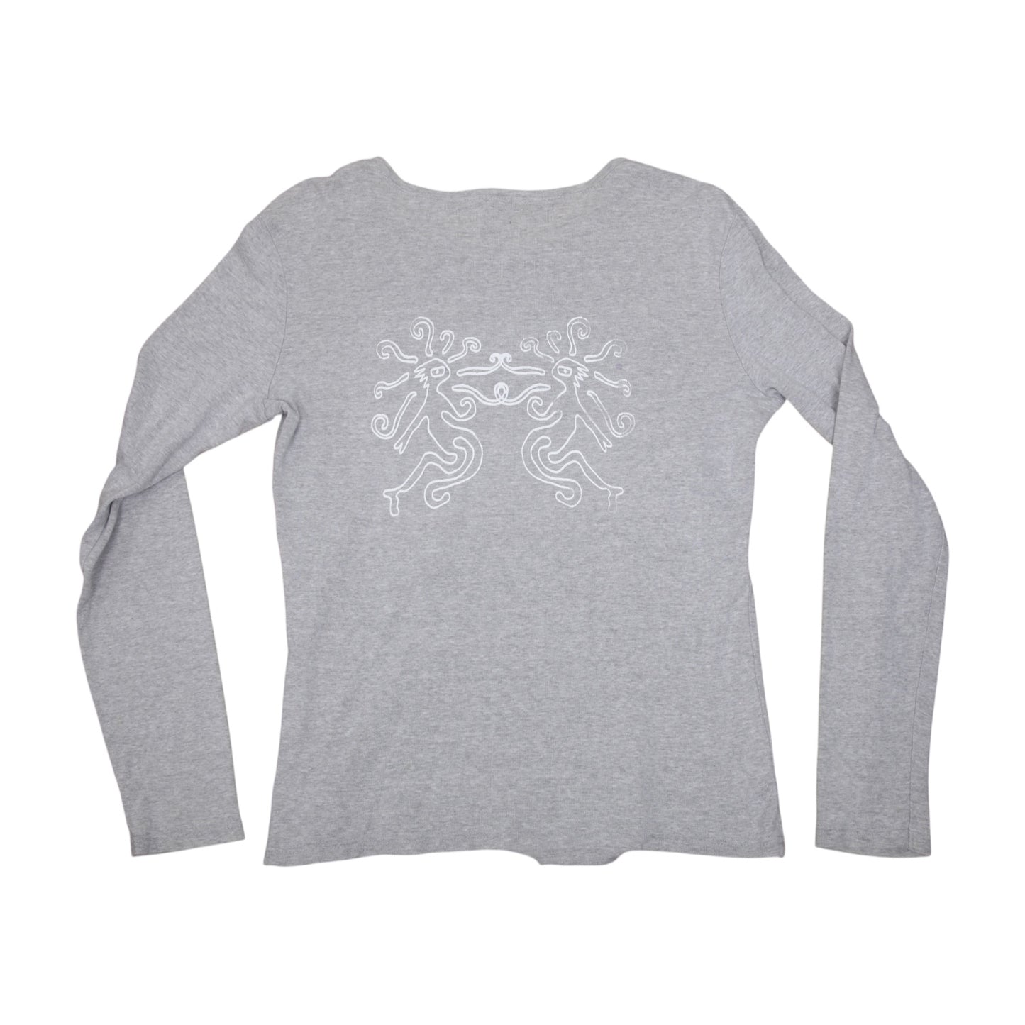 Screenprint Grey Long Sleeve T-Shirt (M)