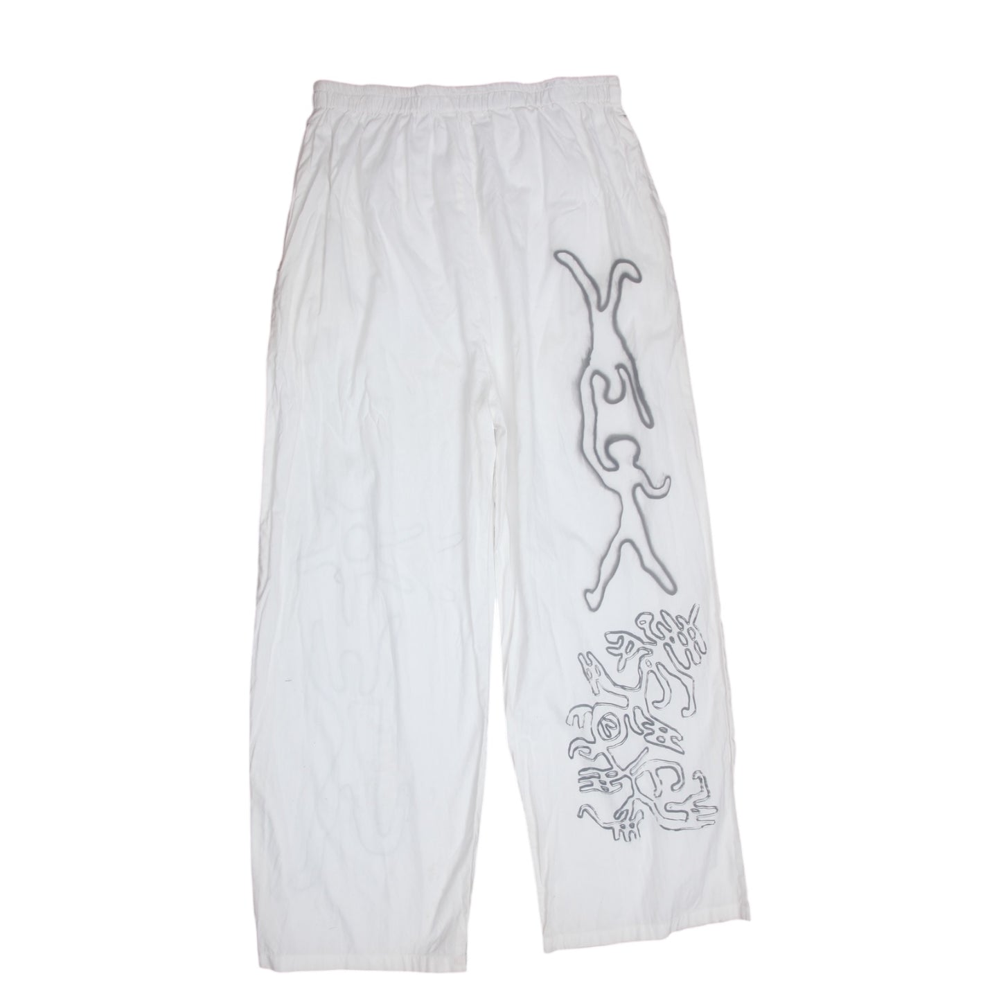 White Loose Cotton Trousers