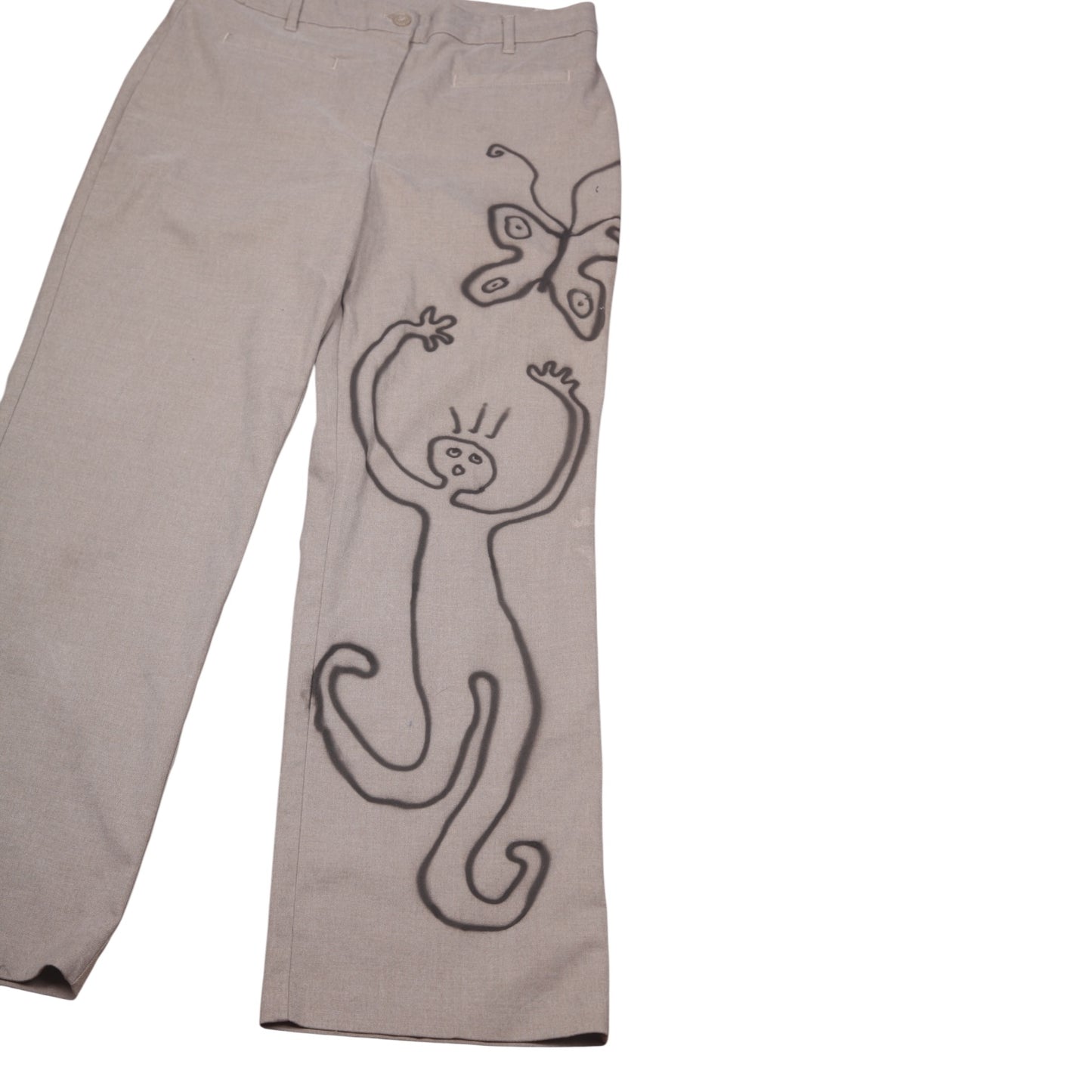 Smart Trousers Upcycled with Airbrush Design