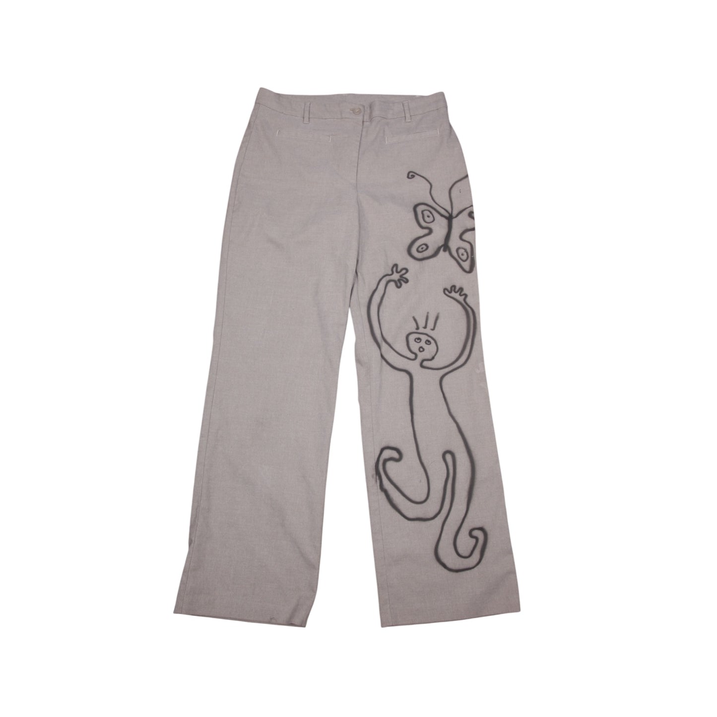 Smart Trousers Upcycled with Airbrush Design