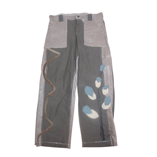 Handmade Moleskin Cotton Appliqué Trousers