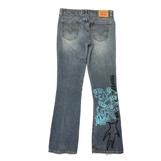Upcycled Flared Low Waist Levi's Jeans (W30)