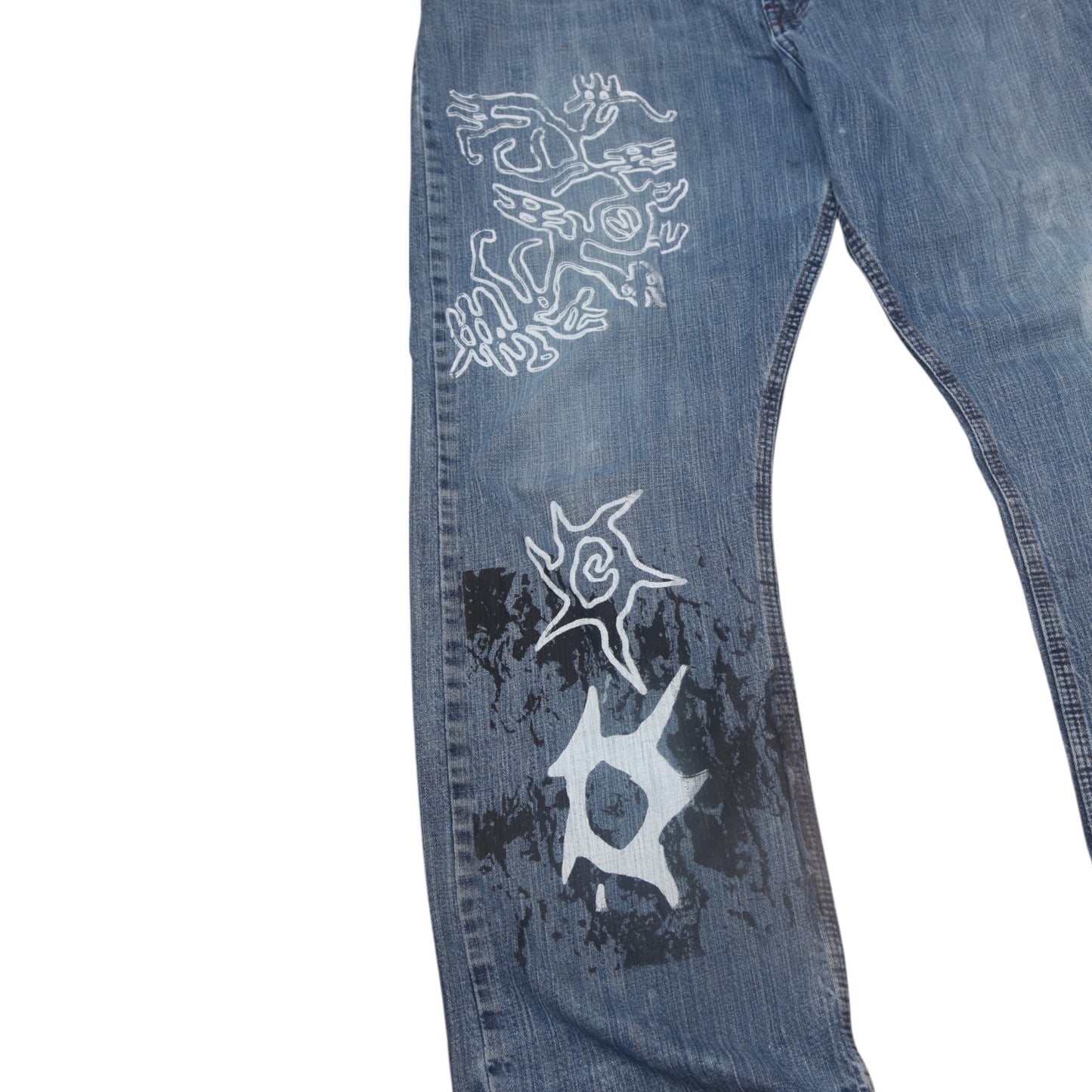 Vintage Hand Printed Levi's Jeans (W28)