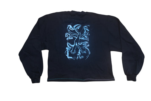 Graphic Screenprint Upcycled Sustainable Jumper (S)
