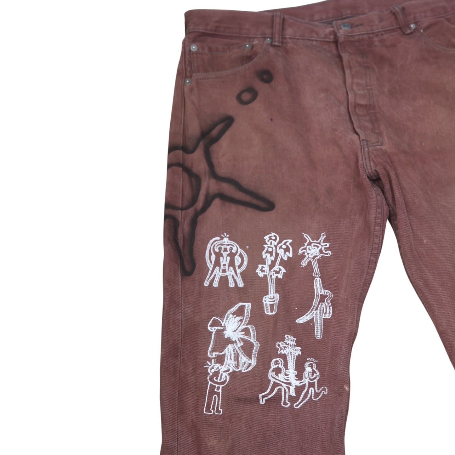 Upcycled Brown Levi's Jeans