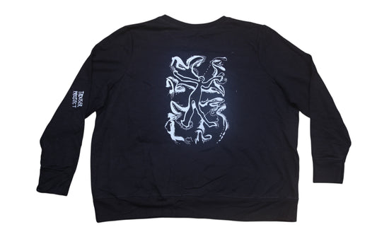 Graphic Screenprint Upcycled Sustainable Jumper (XL)