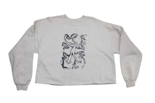 Graphic Screenprint Upcycled Sustainable Jumper (XL)