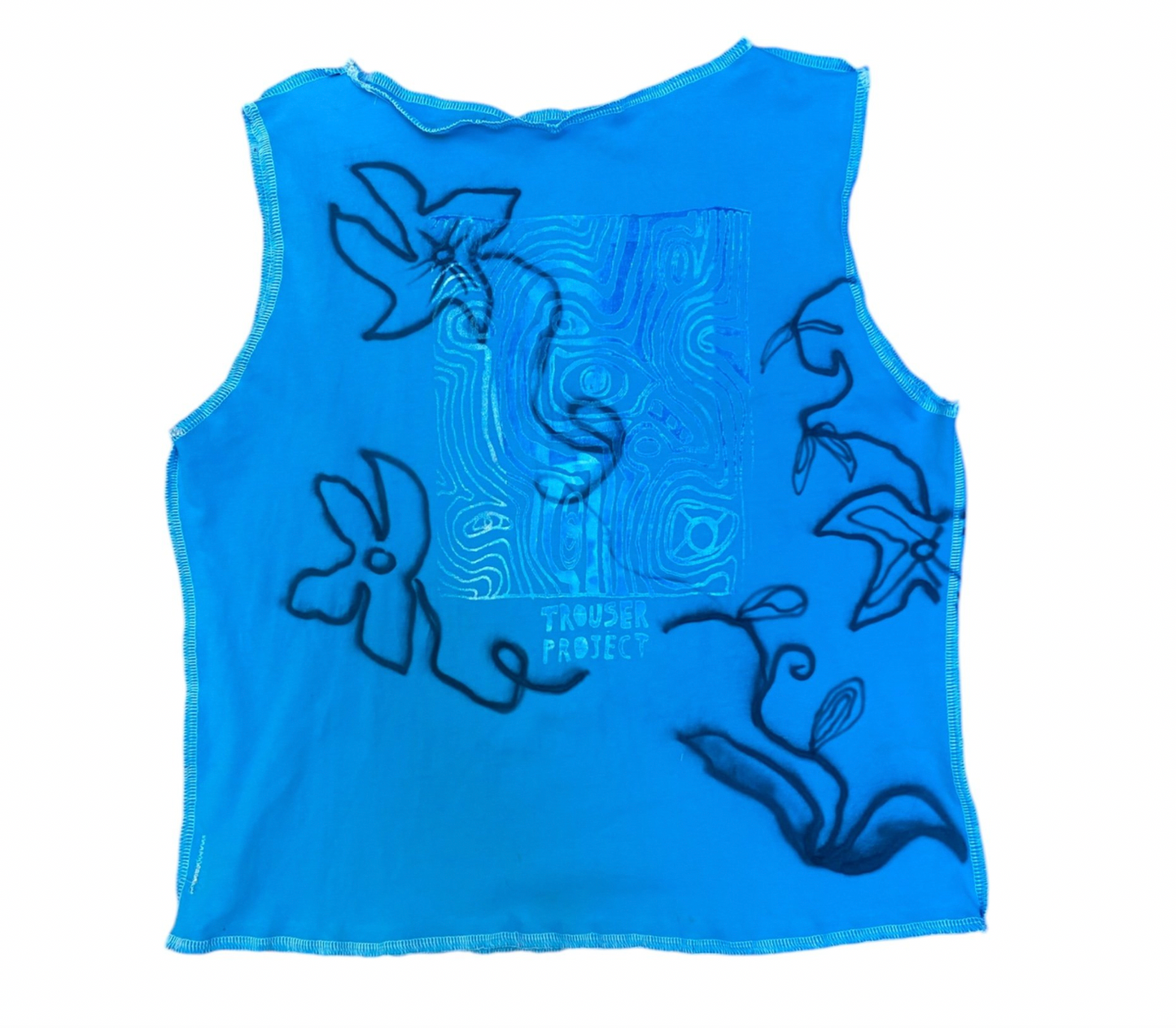 Handmade Unisex Vest Top – Reworked with Screenprint & Airbrush Design